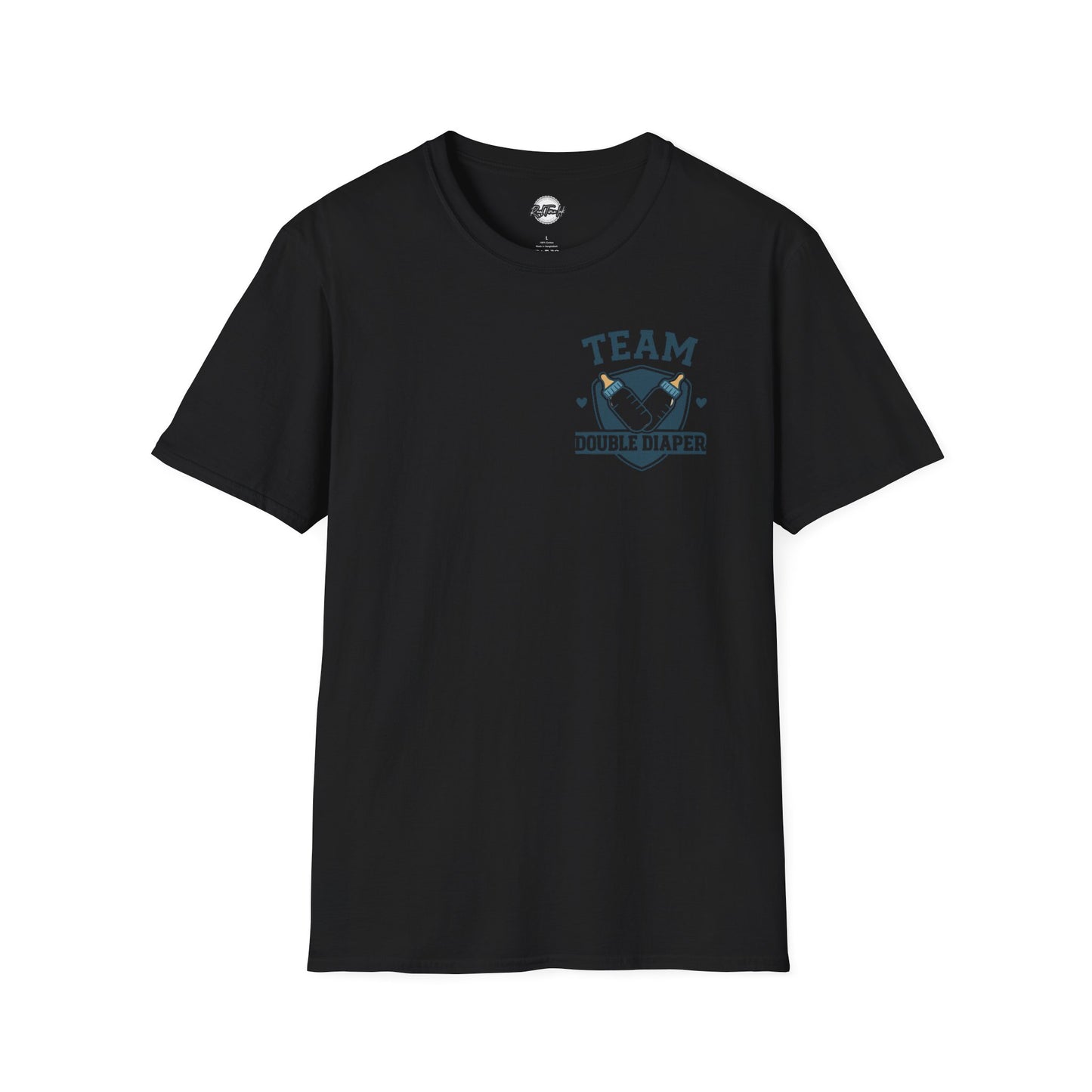 Team Double Diaper T-Shirt - Unisex Softstyle Tee for New Parents