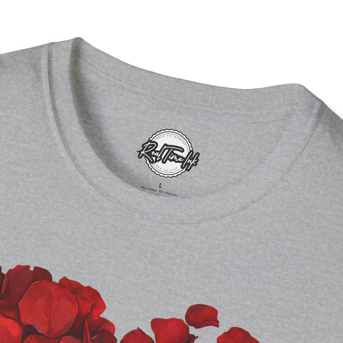 Disintegrating Rose Petal Heart T-Shirt — Floral Heart Design