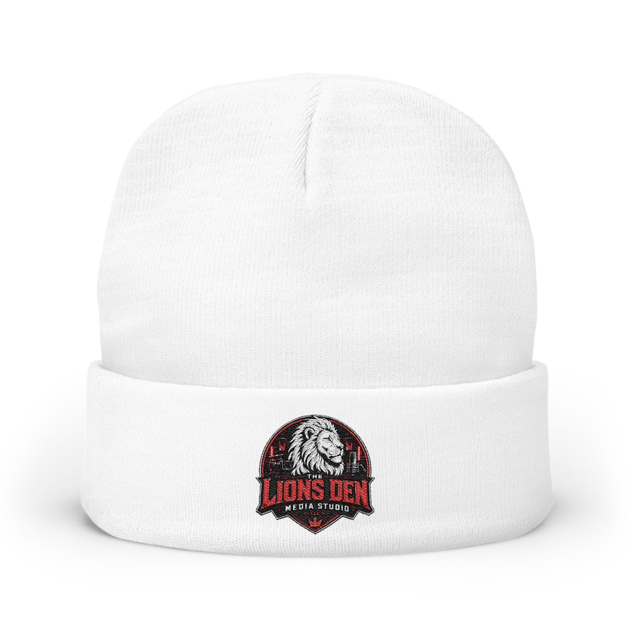 The Lions Den Media Studio Knit Beanie (Embroidery)