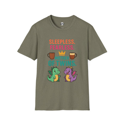 Mother of Twins T-Shirt - Sleepless & Fearless Unisex Tee