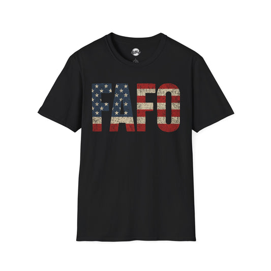 Patriotic FAFO Unisex Softstyle T-Shirt | USA Graphic Tee | Casual Wear, Gift for Holidays, Independence Day