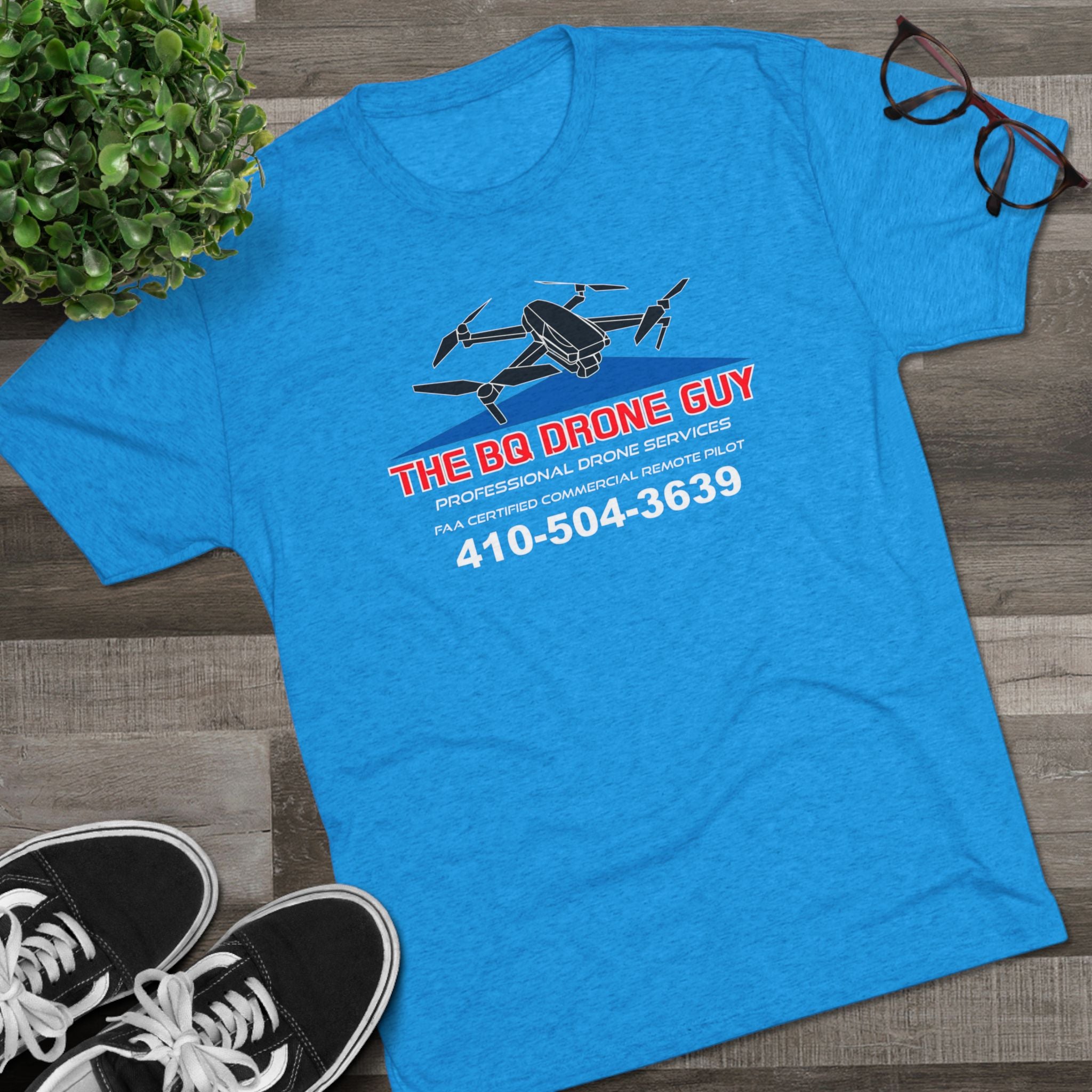 The BQ Drone guy Drone Service T‑Shirt — “The BG Drone Guy” Logo & Phone Number