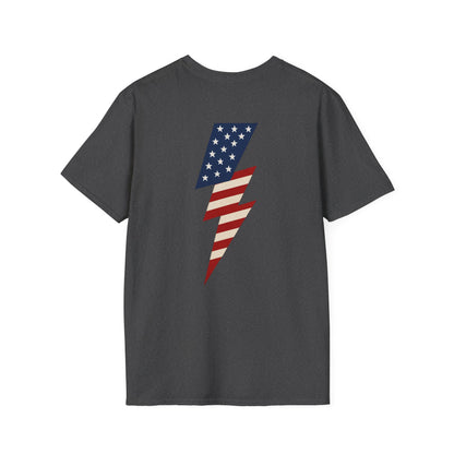 Patriotic Lightning Bolt T-Shirt, American Flag Tee, Unisex Casual Wear, Gifts for Independence Day, Fourth of July Apparel, Summer Style