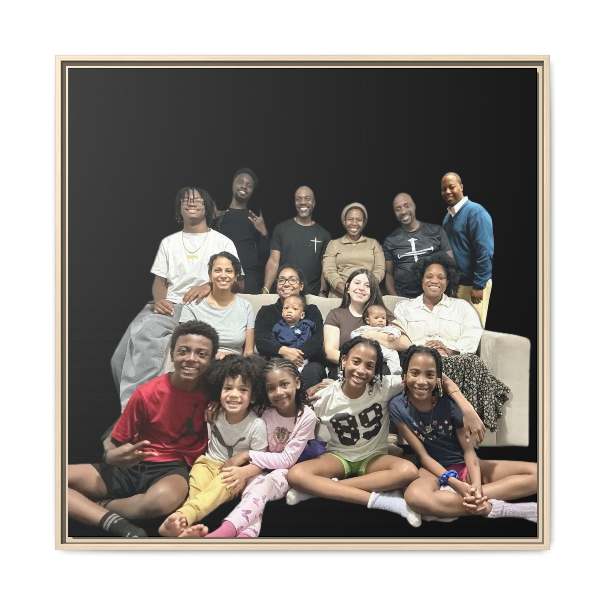 Gordon Siblings Family Matte Canvas, Framed (Multi-color)