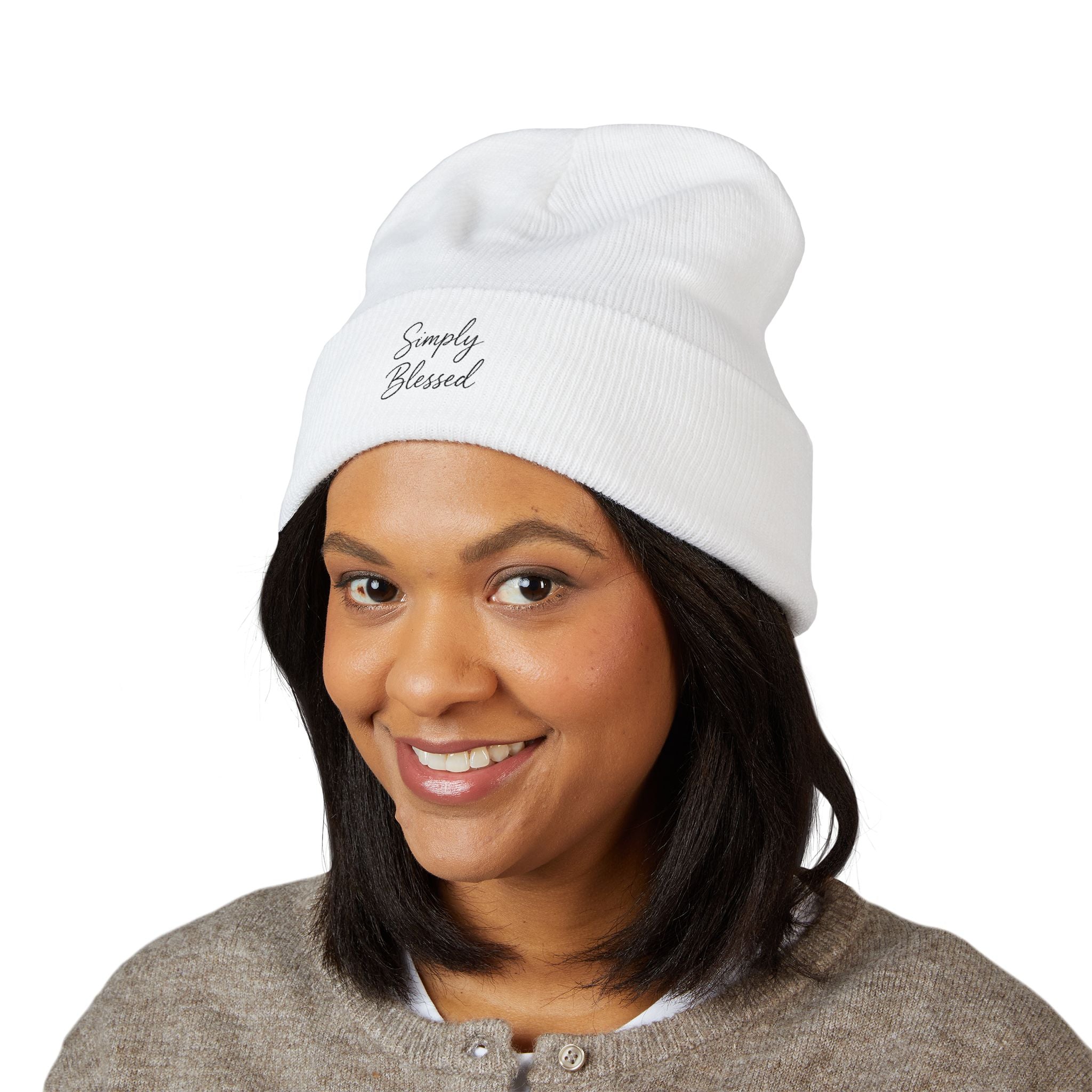 Simply Blessed Embroidered Classic Cuffed Beanie