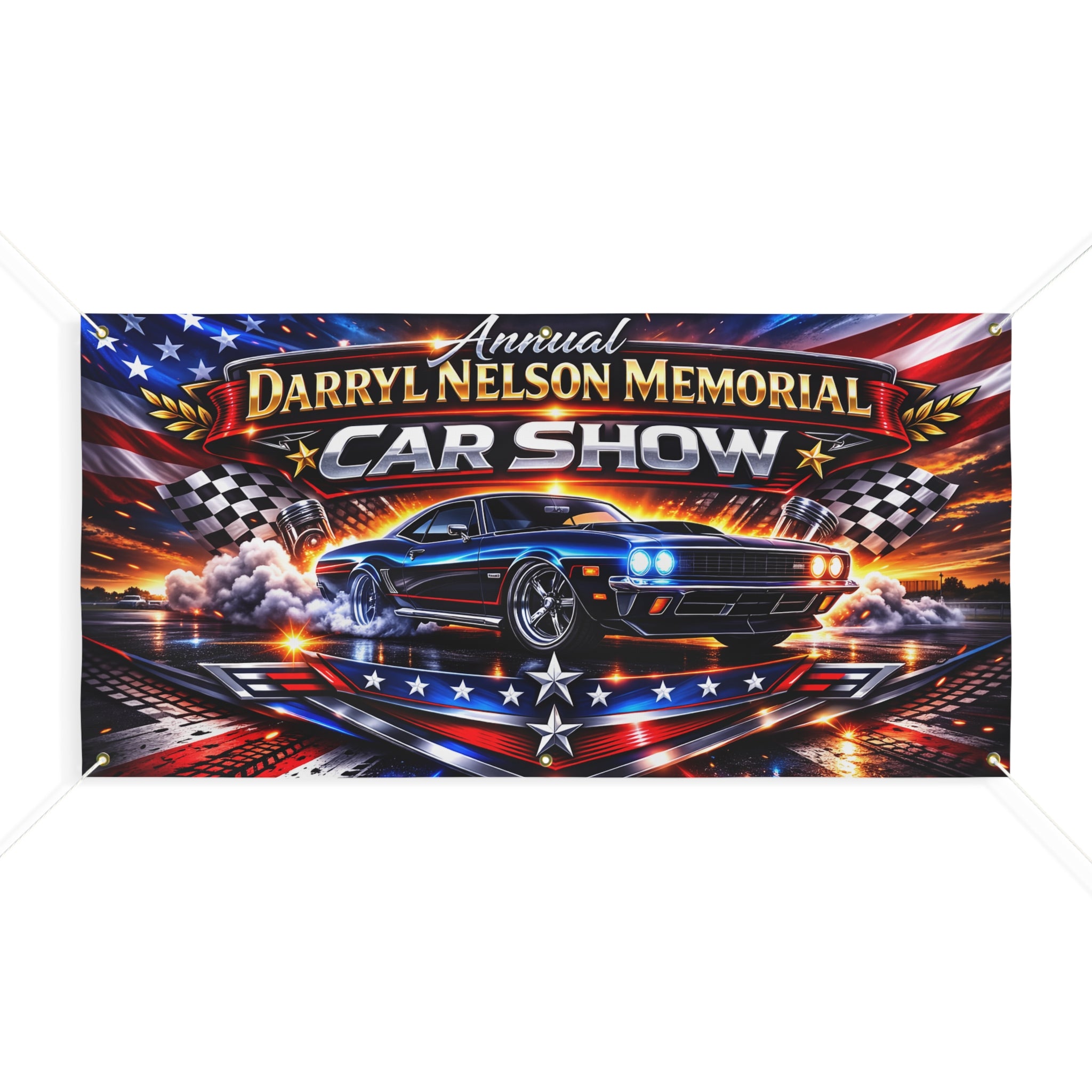 Car Show Banner — "Darryl Nelson Memorial" Matte Outdoor Sign