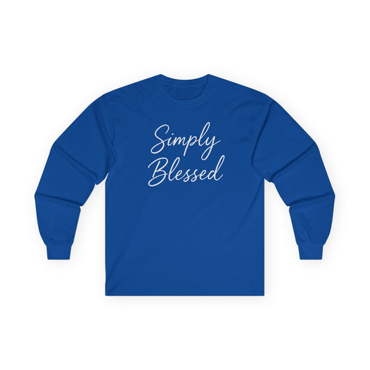 Simply Blessed Long Sleeve Tee, Faith Shirt, Inspirational Apparel, Everyday Wear, Gift for Believers, Unisex Tee