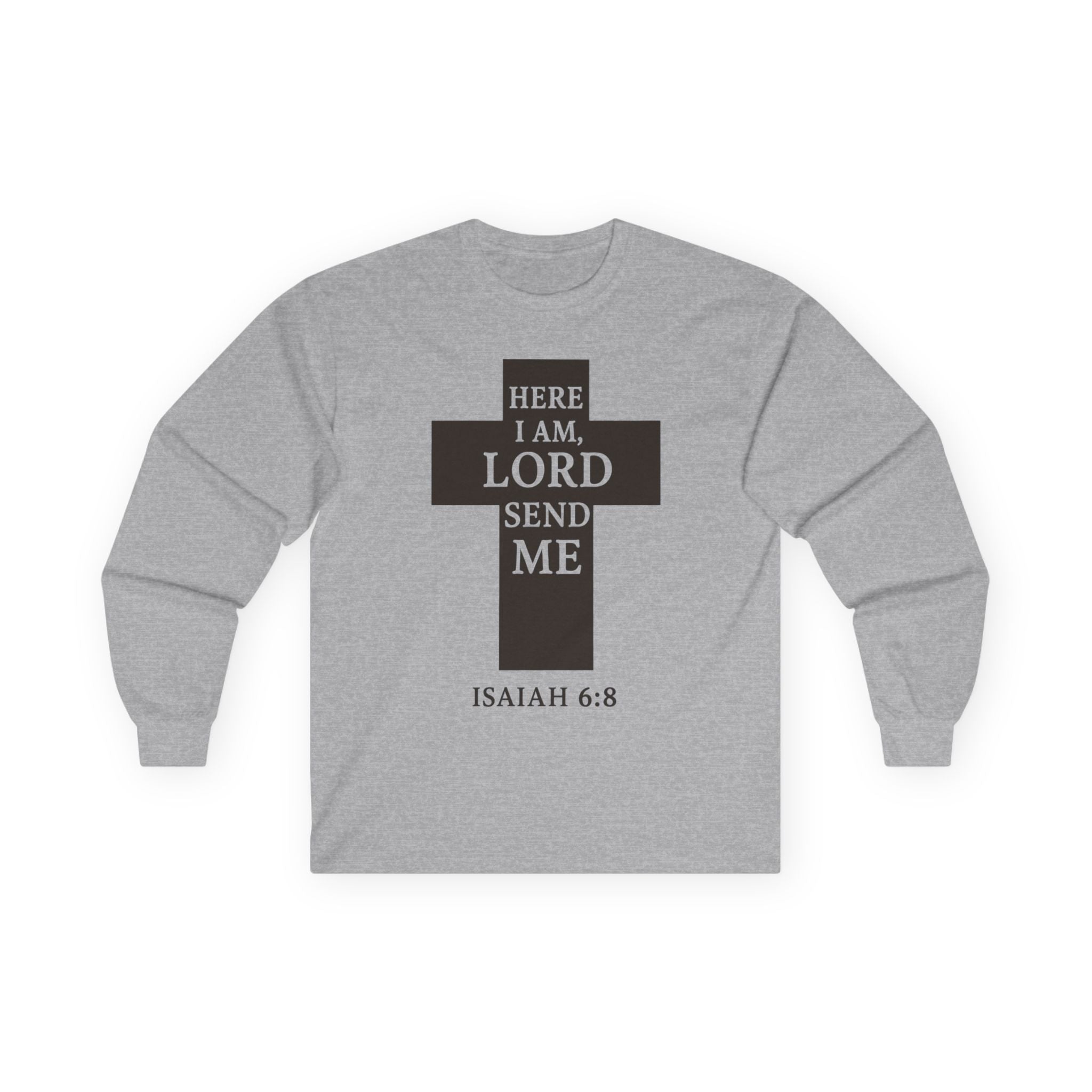 Christian Long Sleeve Tee - 'Here I am Lord, send me'