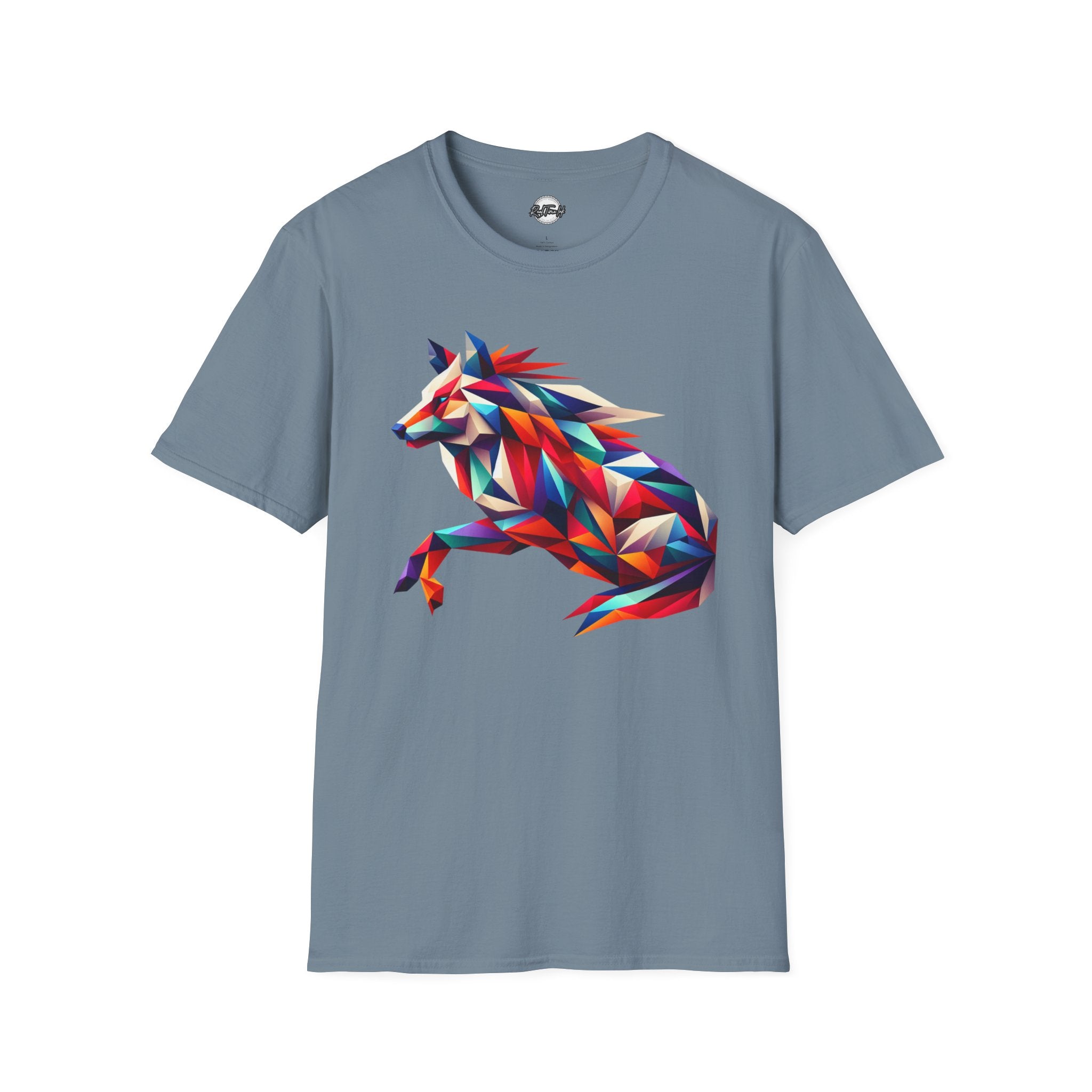 Colorful Geometric Wolf T-Shirt | Unisex Softstyle Tee
