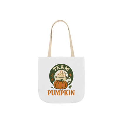 Team Pumpkin Tote Bag with 5-Color Straps, Fall Accessory, Gift for Pumpkin Lovers, Cute Bag for Festivals, Stylish Halloween Tote