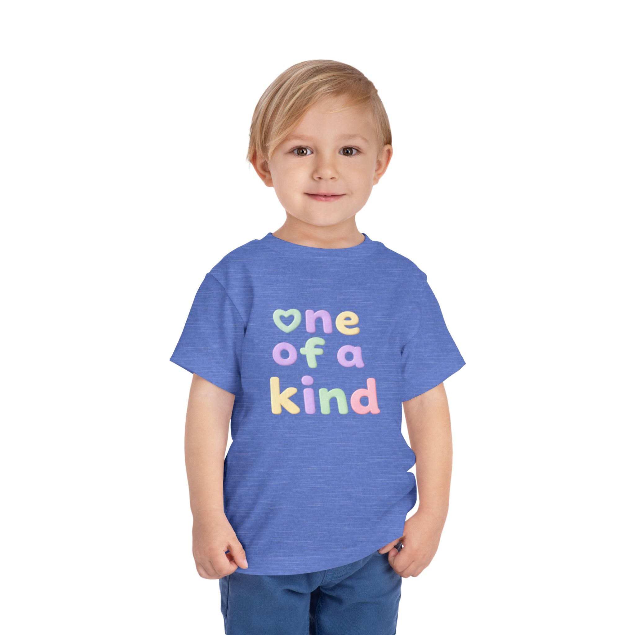 Toddler Tee – "One of a Kind" Pastel Heart Baby Shirt