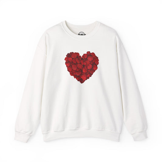 Valentine Rose Petal Heart Sweatshirt