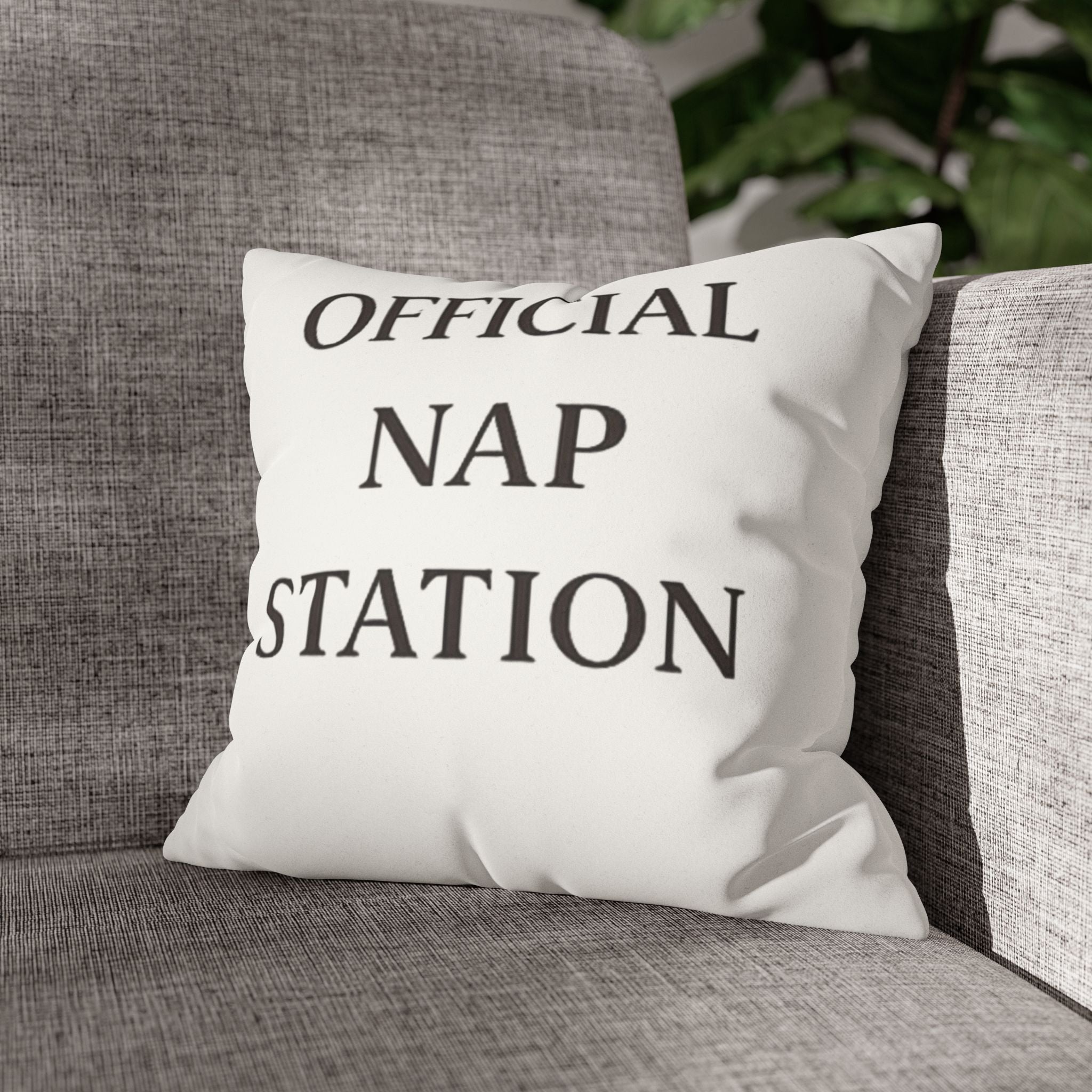 Official Nap Station Faux Suede Pillowcase