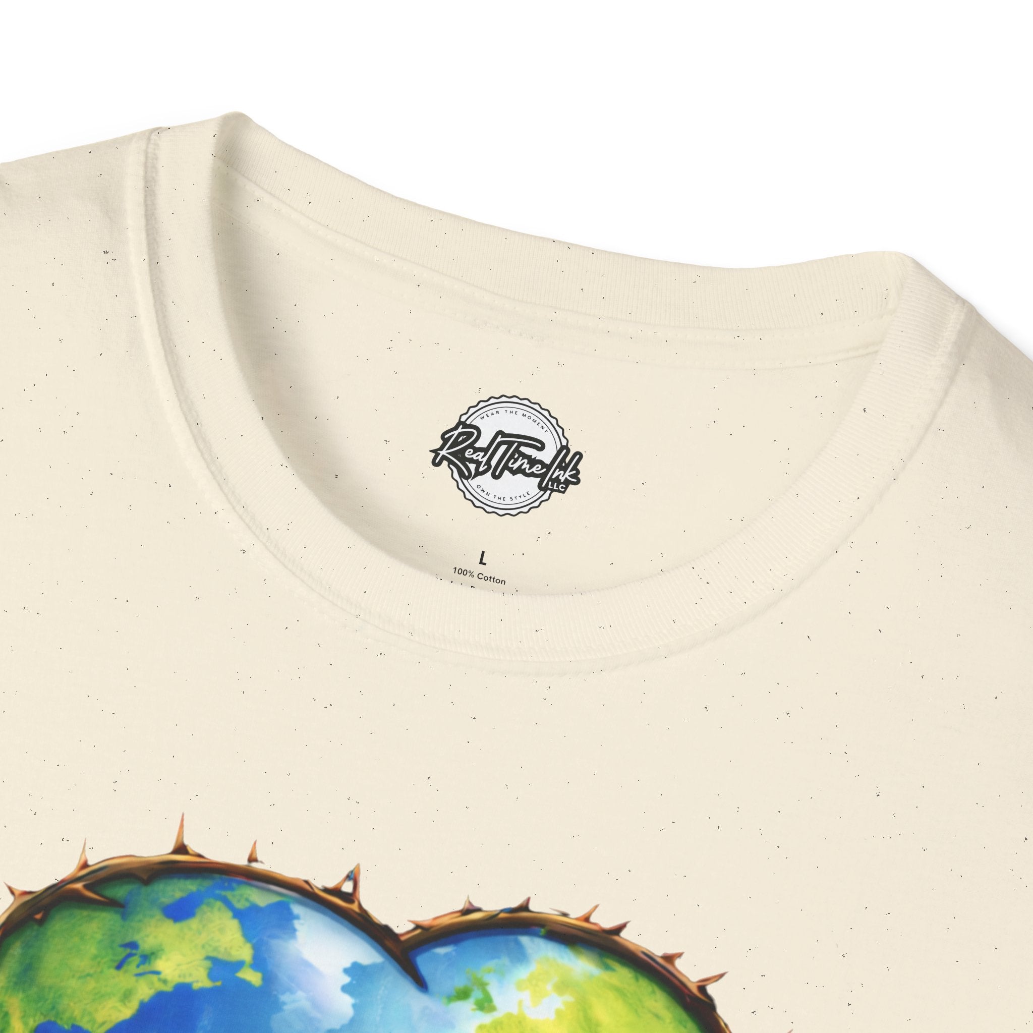 John 3:16 Heart Globe Christian T-Shirt — "For God so loved the world" Faith Tee