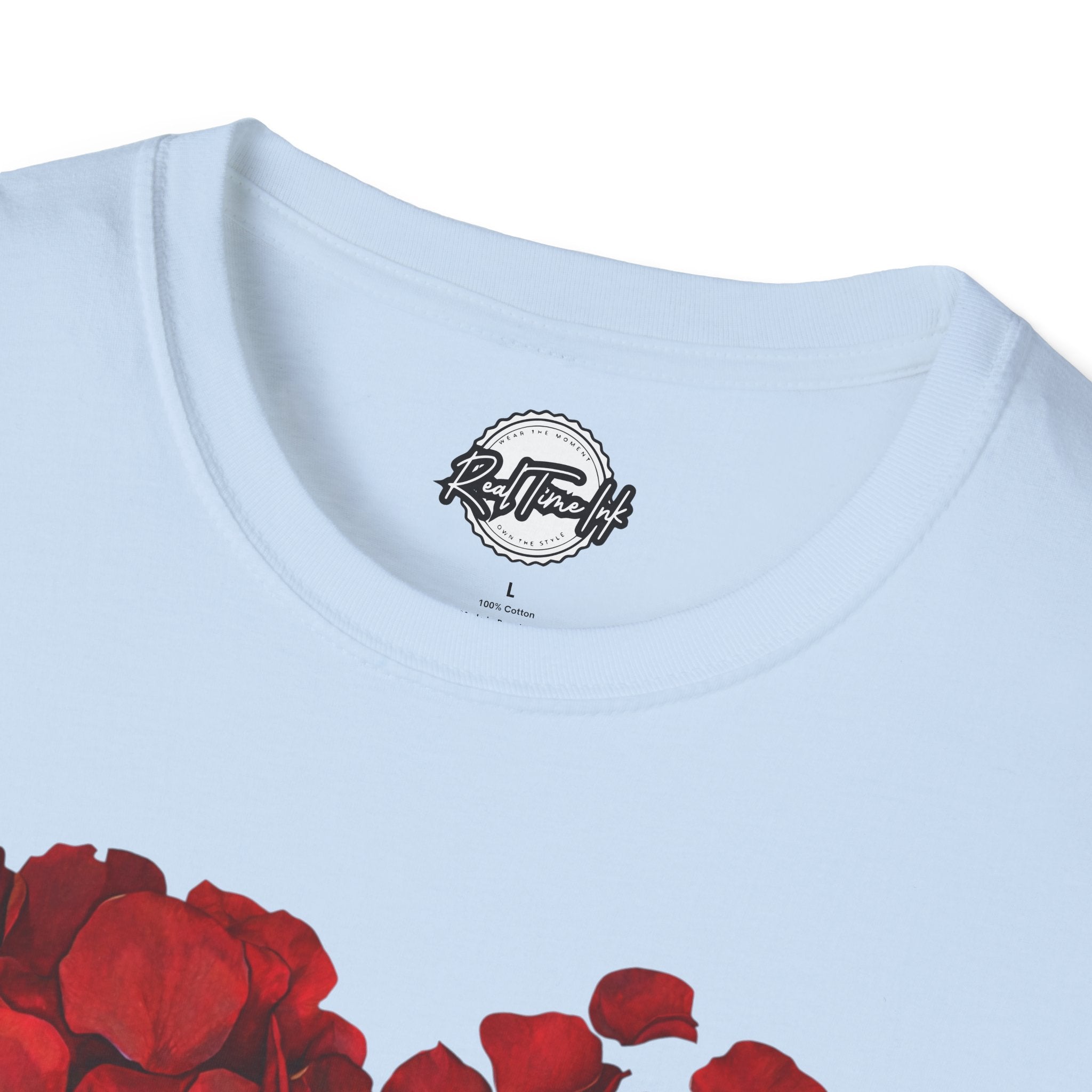 Disintegrating Rose Petal Heart T-Shirt — Floral Heart Design