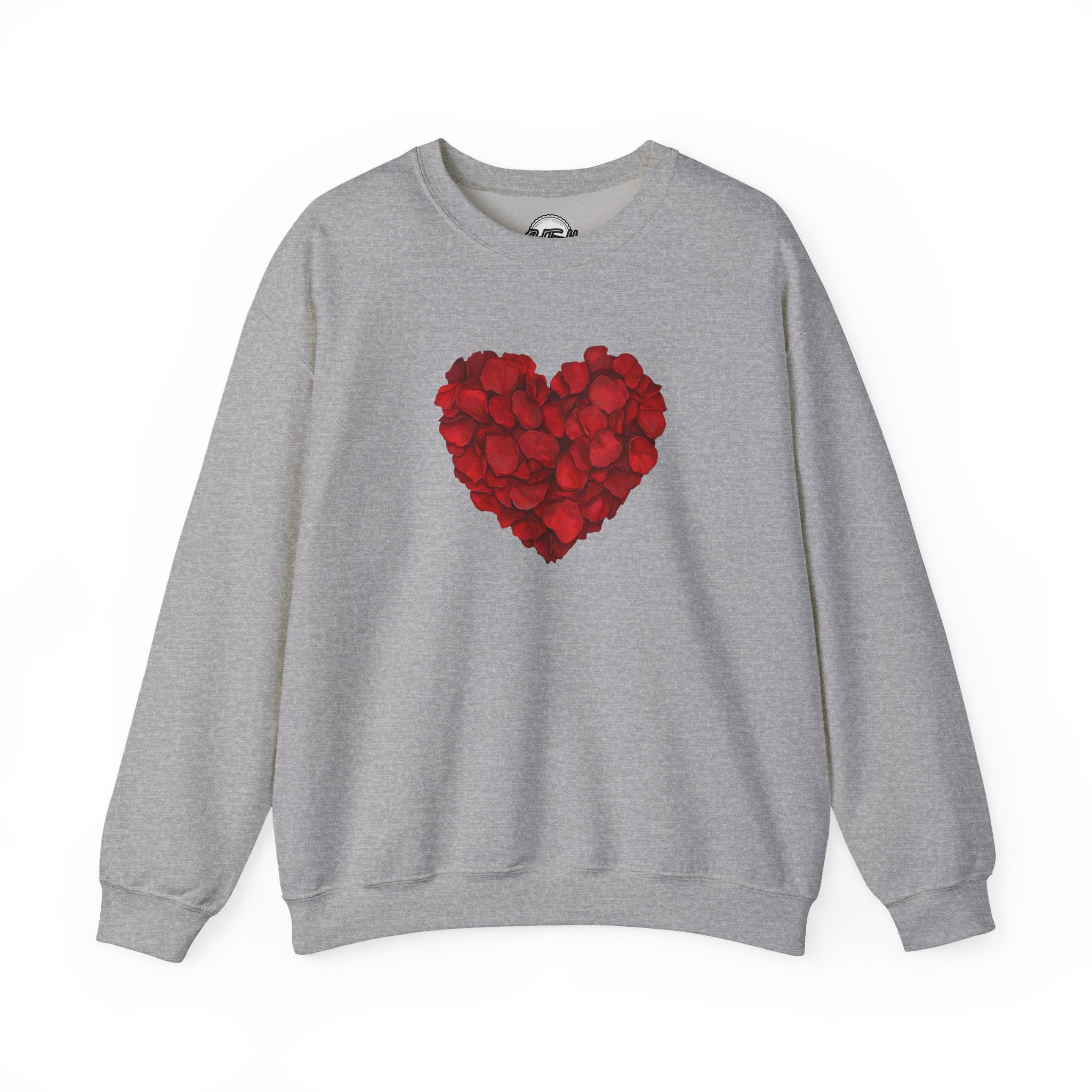 Valentine Rose Petal Heart Sweatshirt