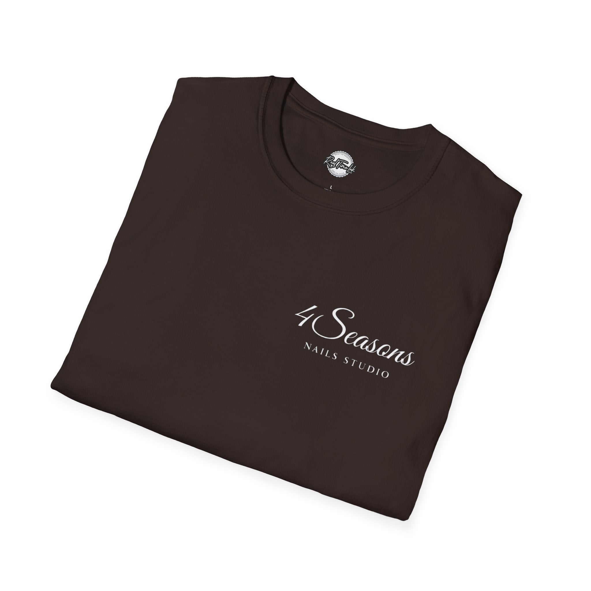 4 Seasons Nails Studio T-Shirt — Nail Tech Logo Tee (Front & Back)