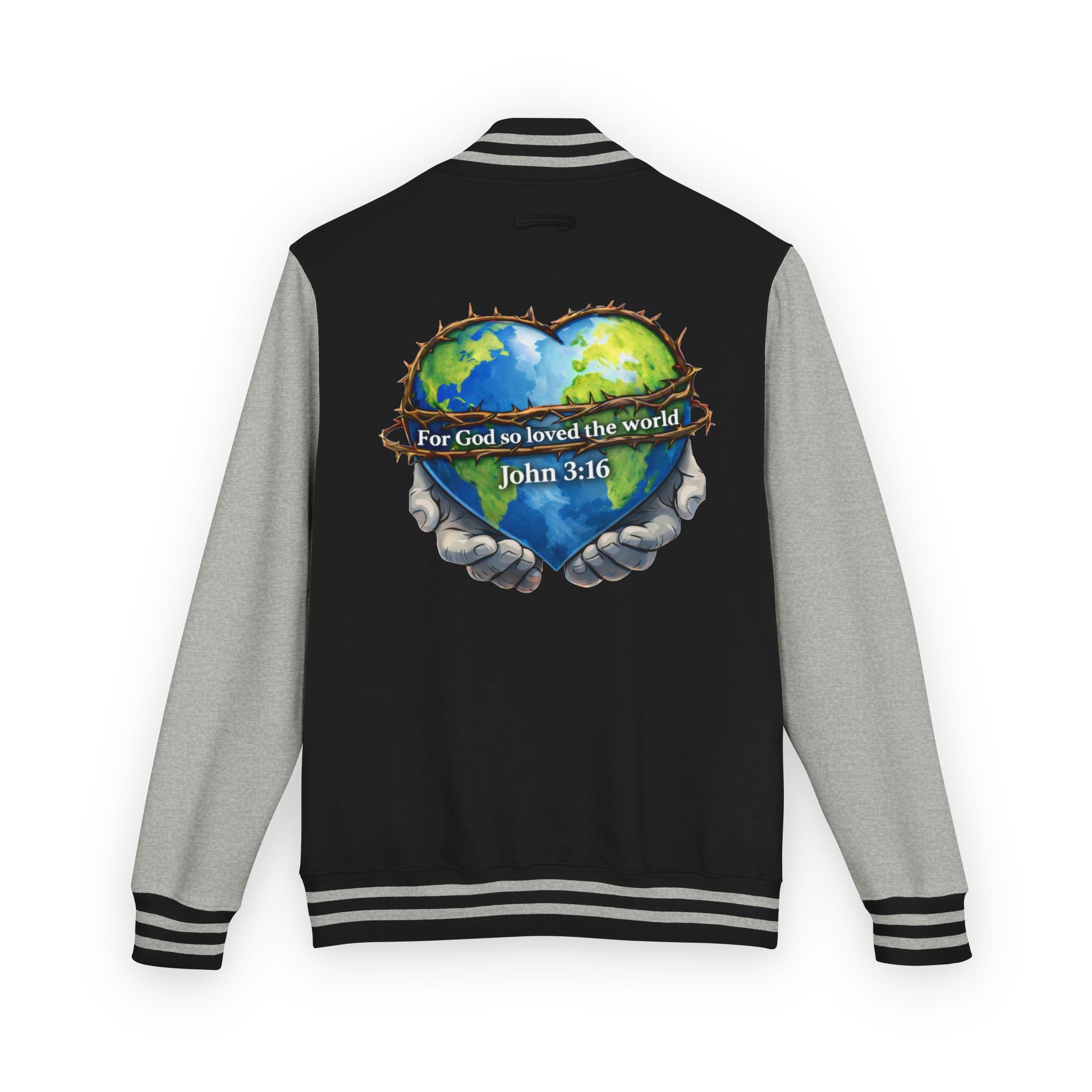 John 3:16 Letterman Jacket — 'God So Loved the World' Varsity Jacket