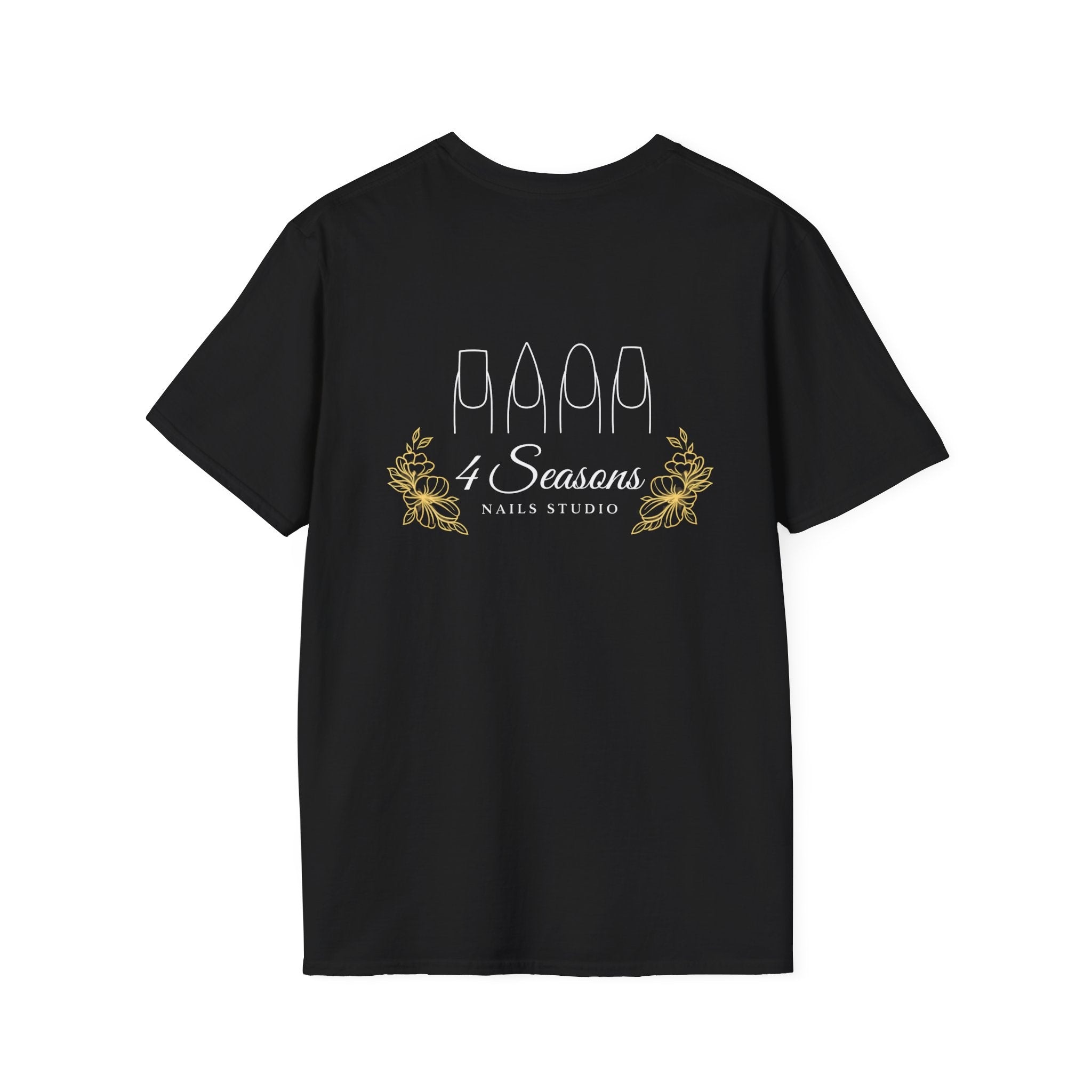 4 Seasons Nails Studio T-Shirt — Nail Tech Logo Tee (Front & Back)
