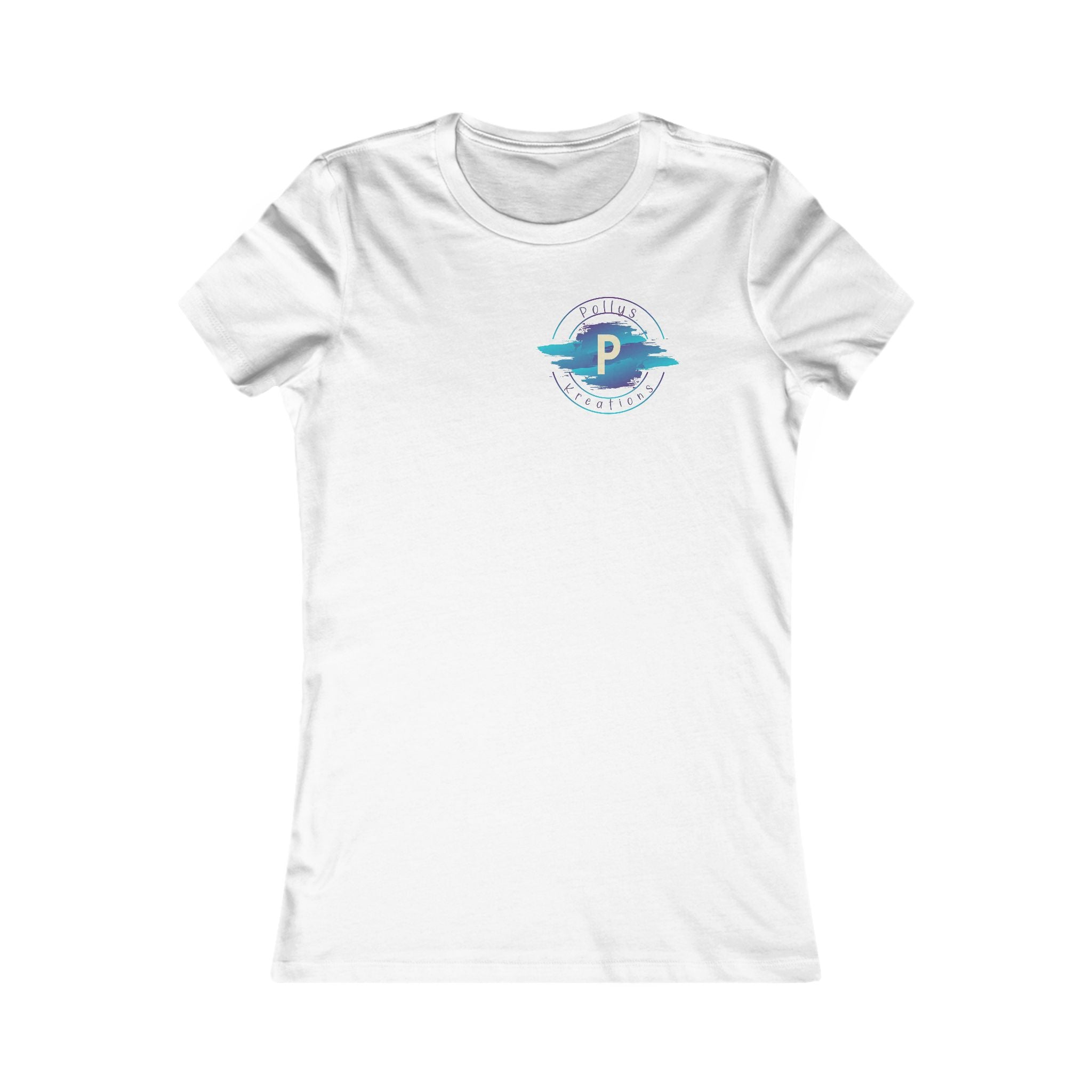 Pollys Kreations Women's Tee — Pastel Surf Logo "P" Casual Beach Shirt