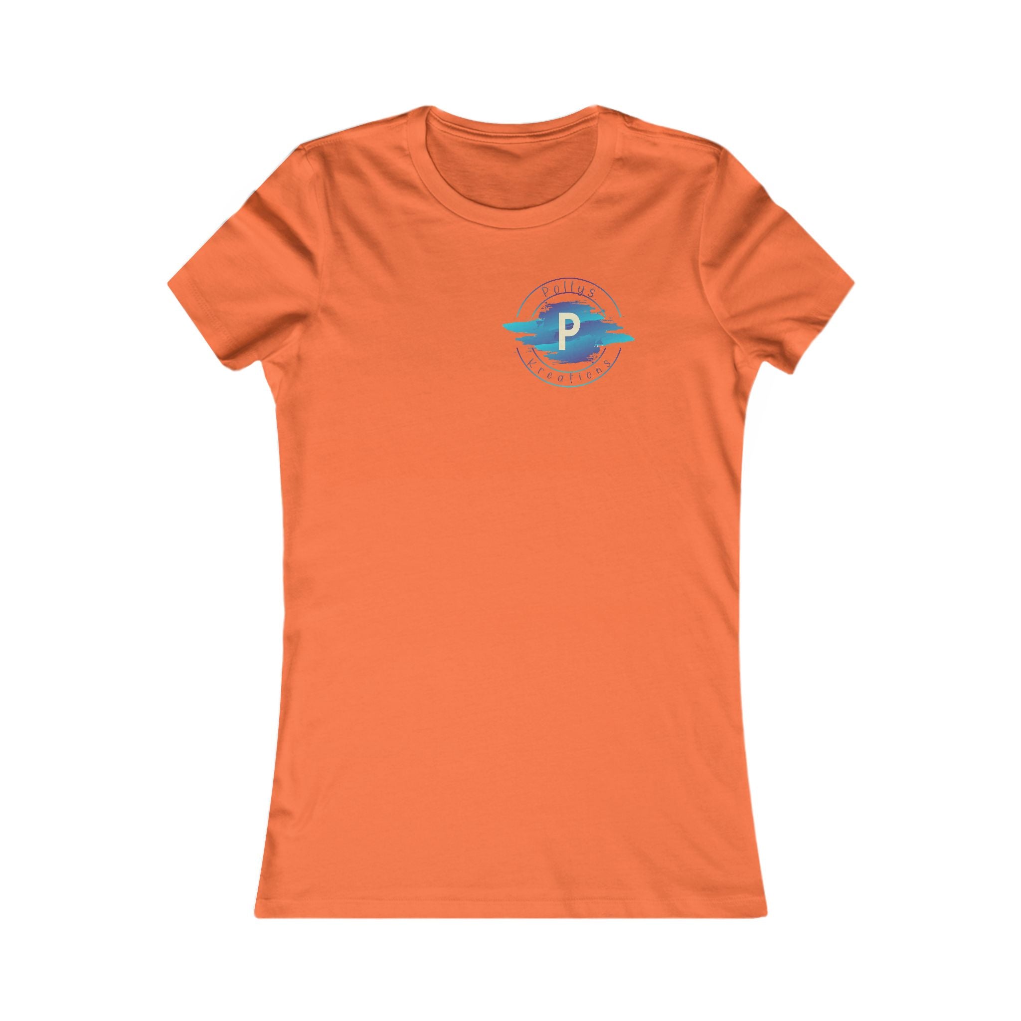 Pollys Kreations Women's Tee — Pastel Surf Logo "P" Casual Beach Shirt
