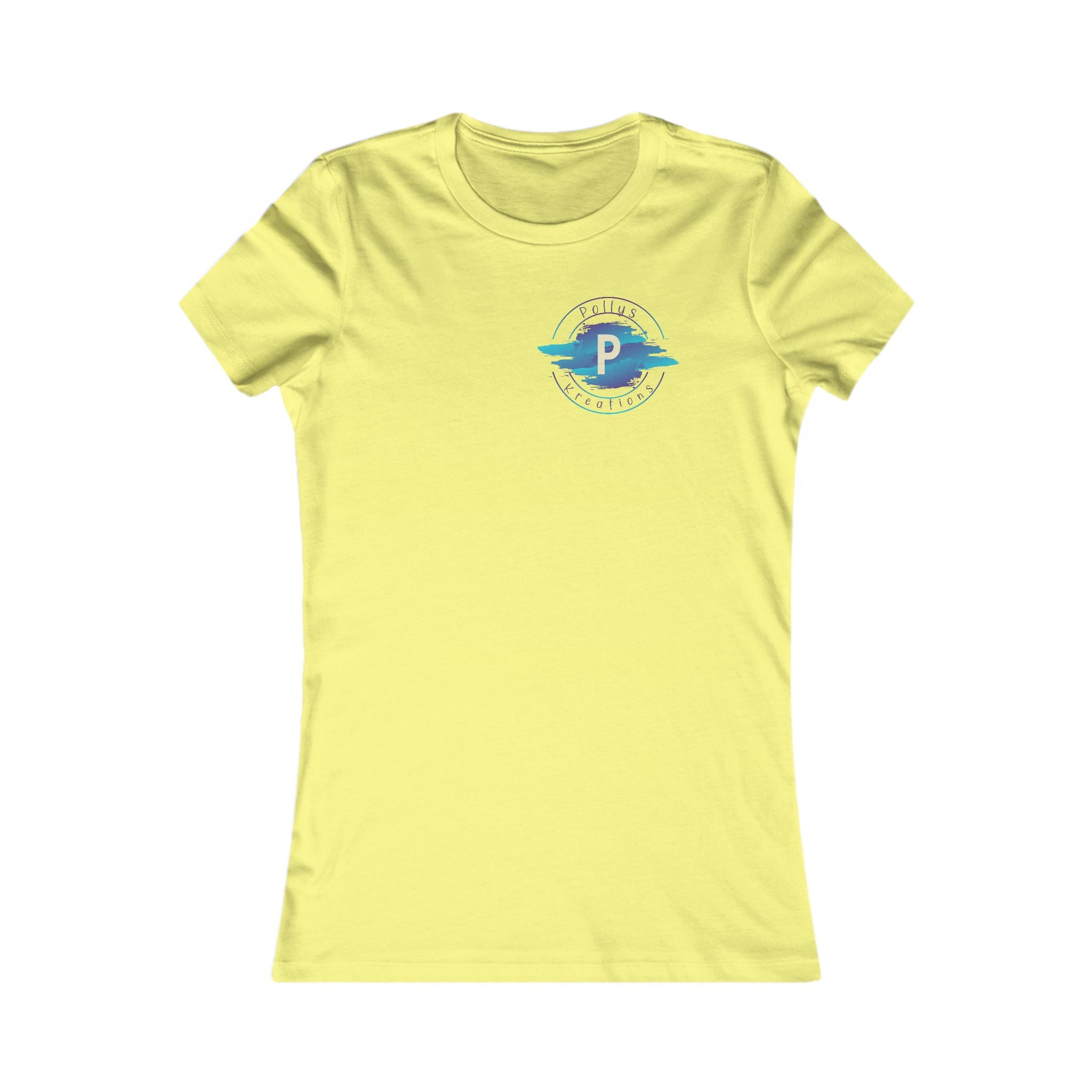 Pollys Kreations Women's Tee — Pastel Surf Logo "P" Casual Beach Shirt