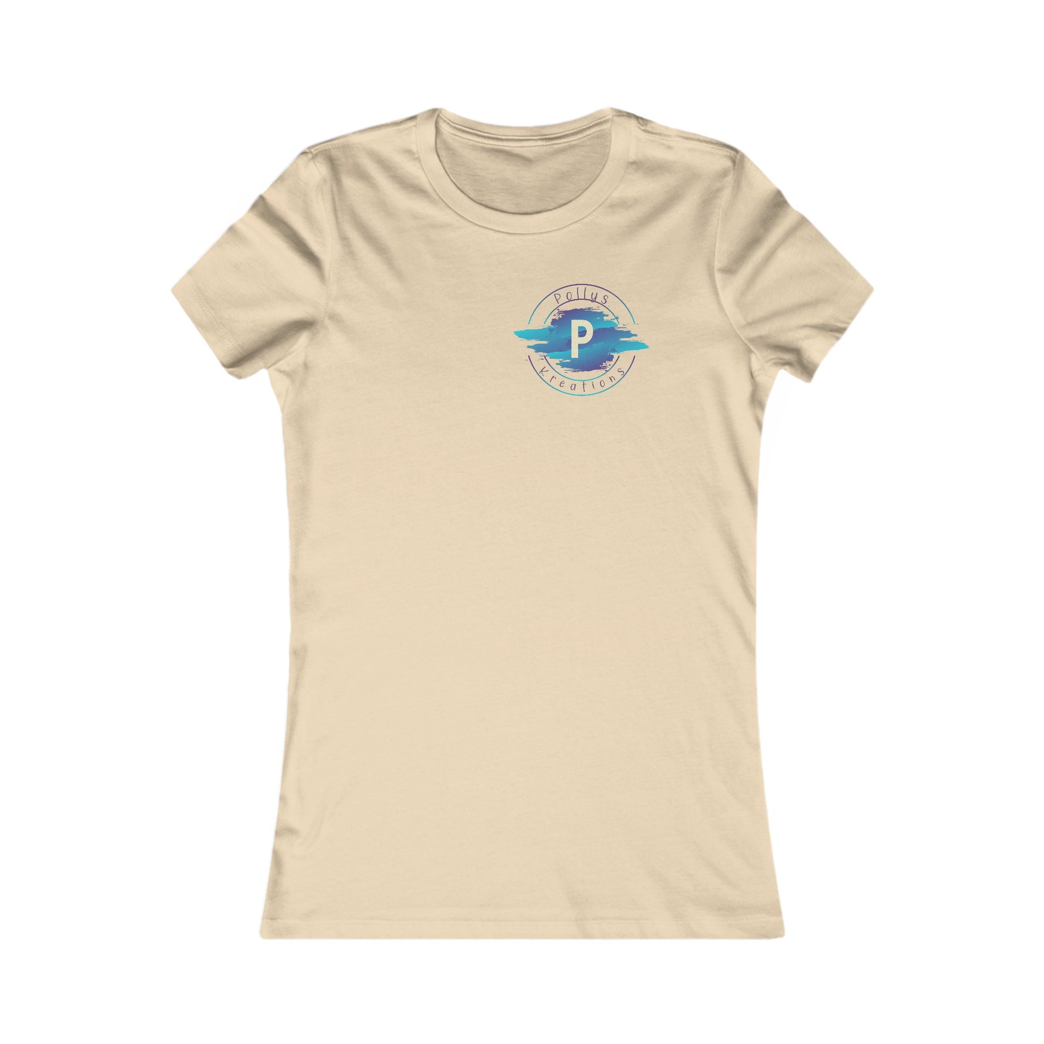 Pollys Kreations Women's Tee — Pastel Surf Logo "P" Casual Beach Shirt