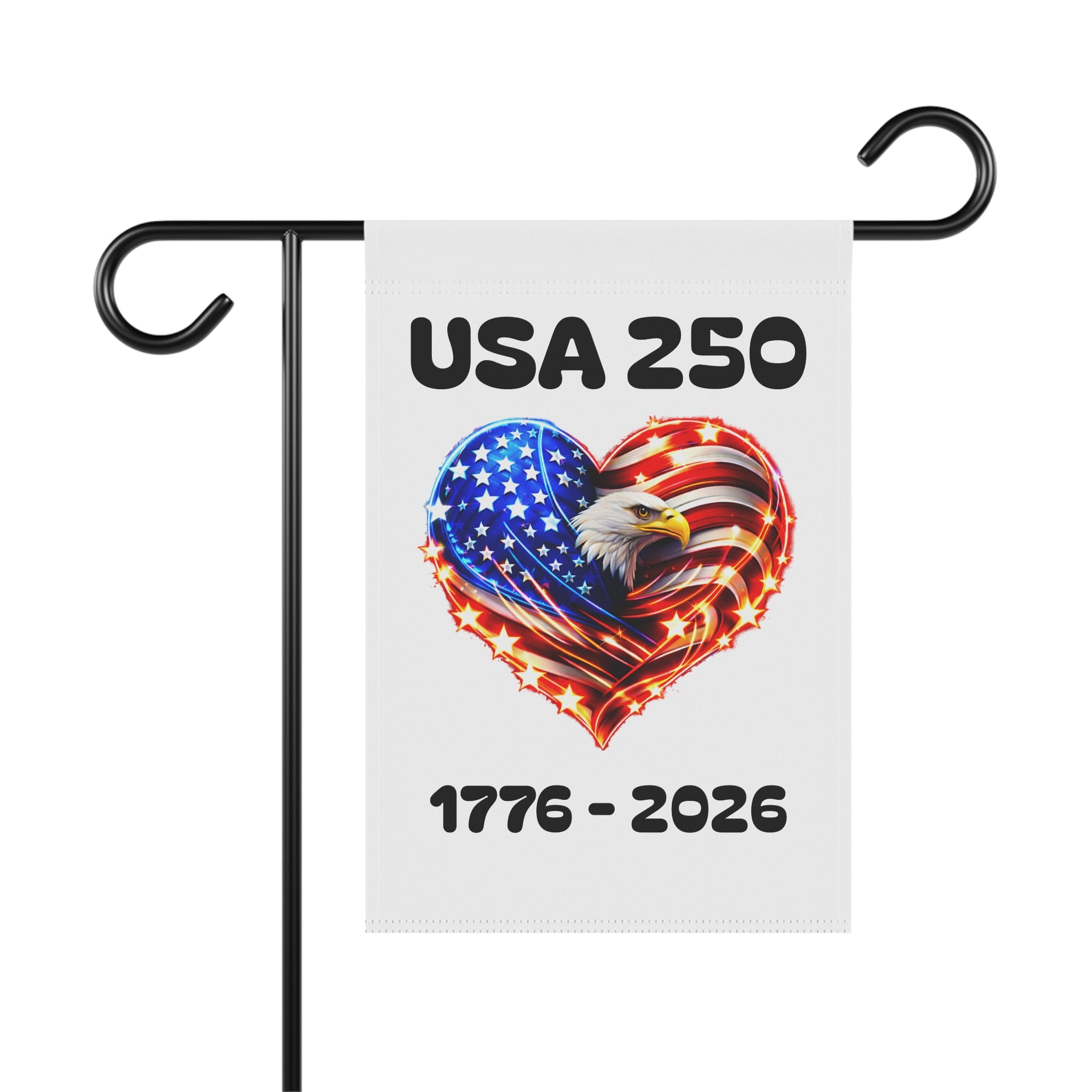 USA 250 Garden Banner — 1776-2026 Patriotic Eagle Heart Flag