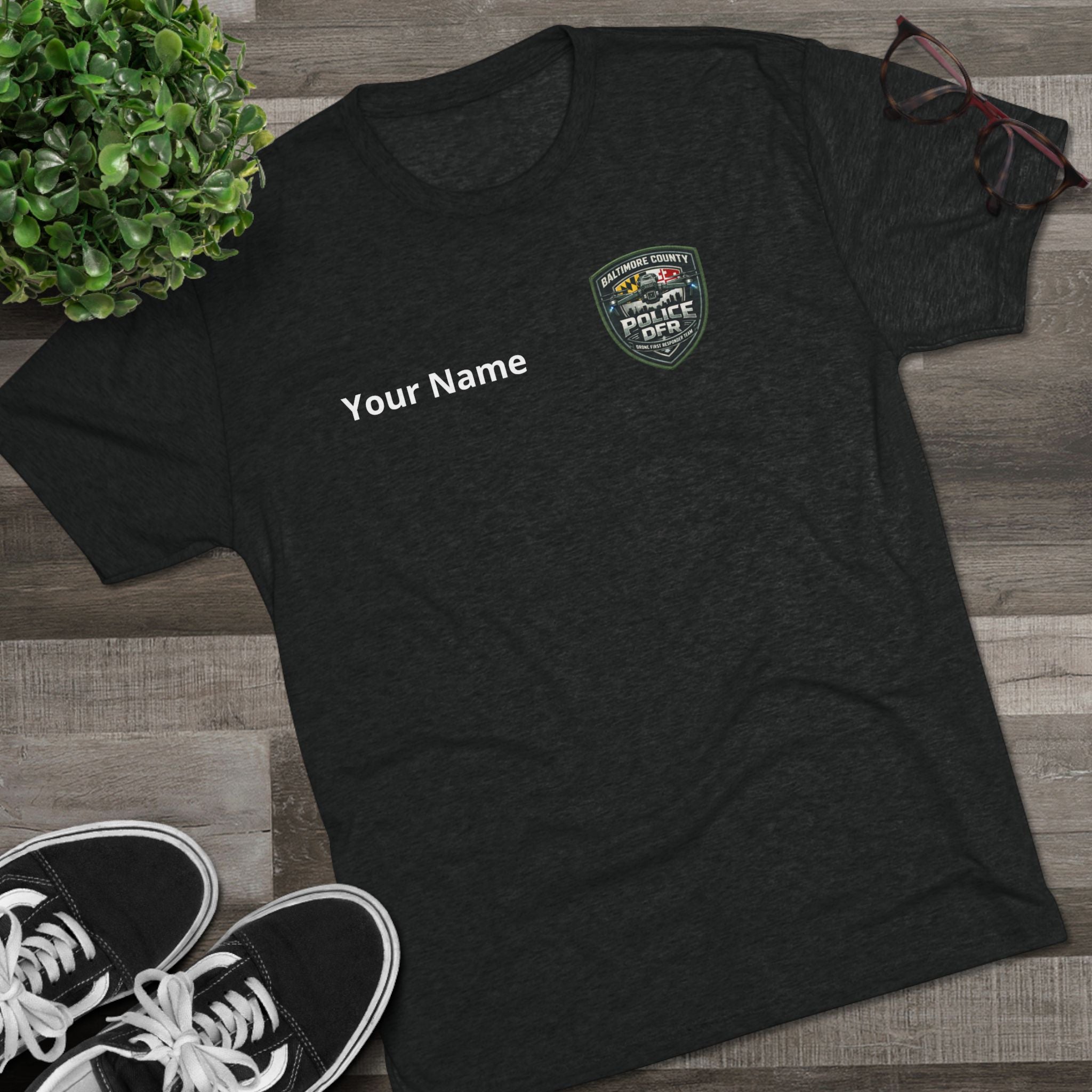 Baltimore County Police Badge Tee — DFR Honor Squad Short-Sleeve Shirt