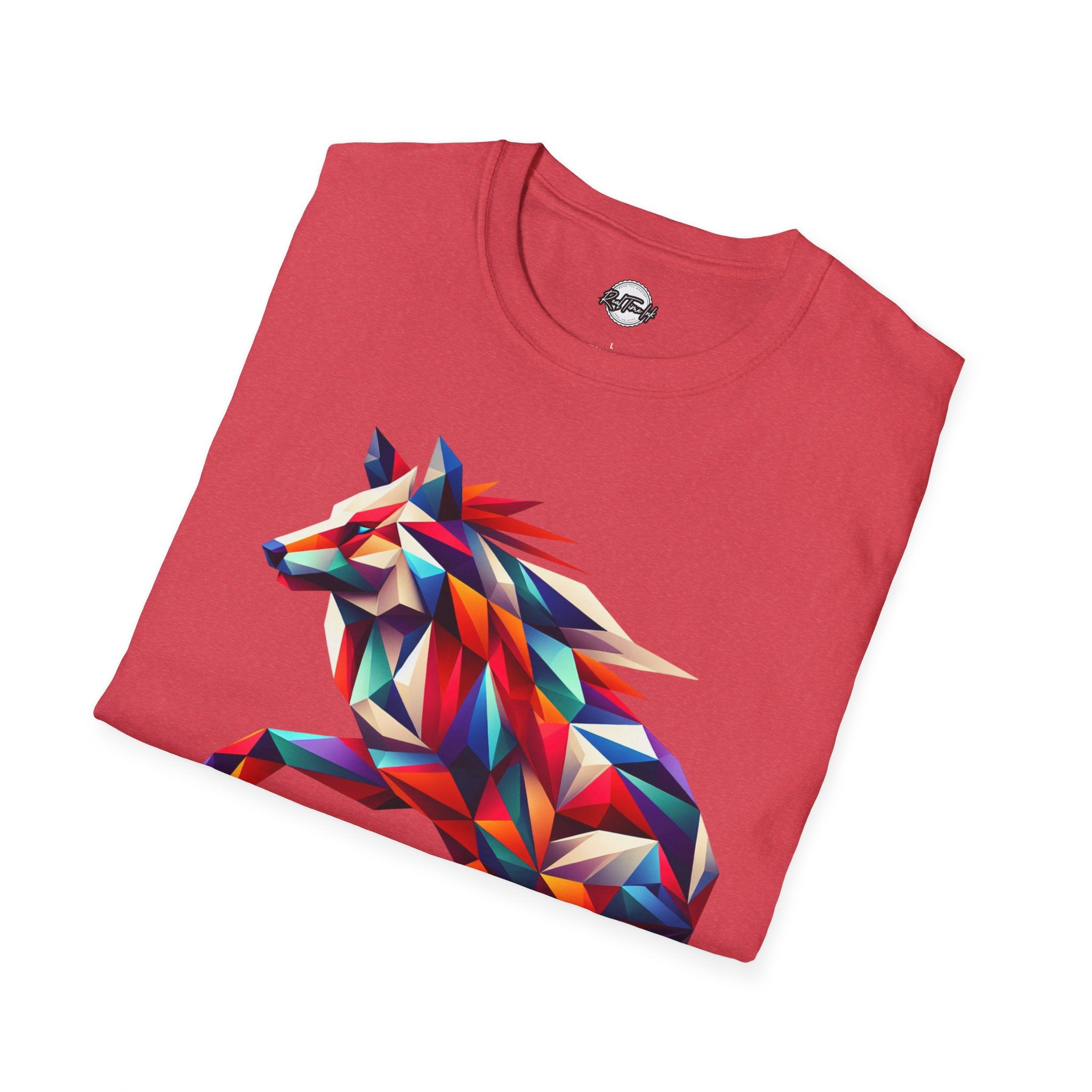 Colorful Geometric Wolf T-Shirt | Unisex Softstyle Tee