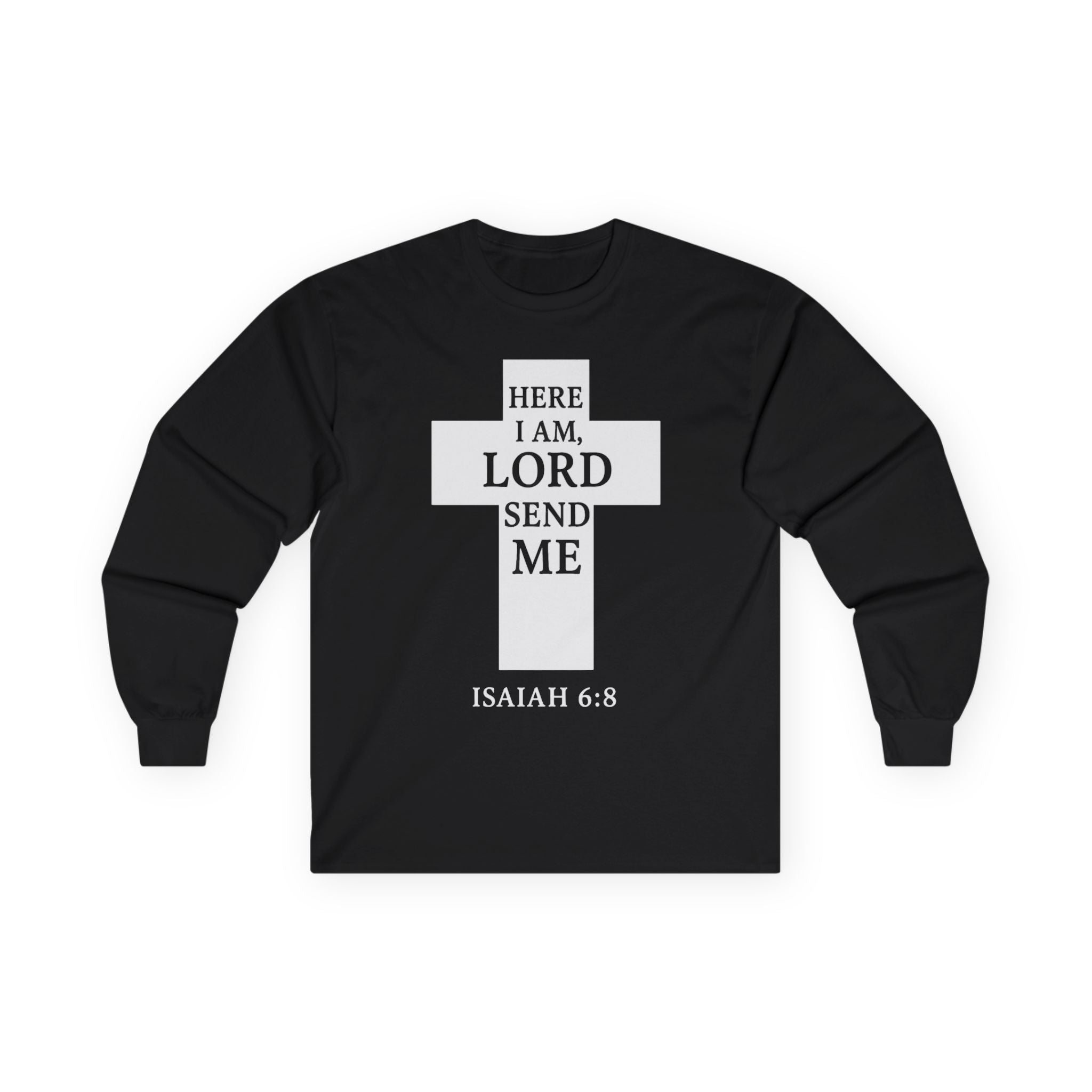 Christian Long Sleeve Tee - 'Here I am Lord, send me'