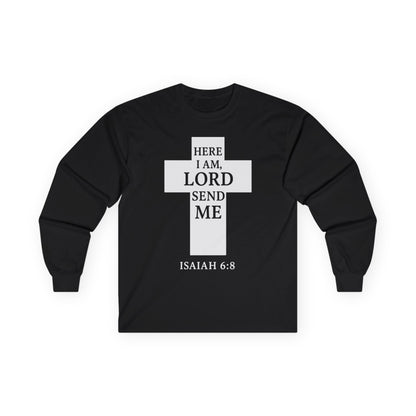 Christian Long Sleeve Tee - 'Here I am Lord, send me'