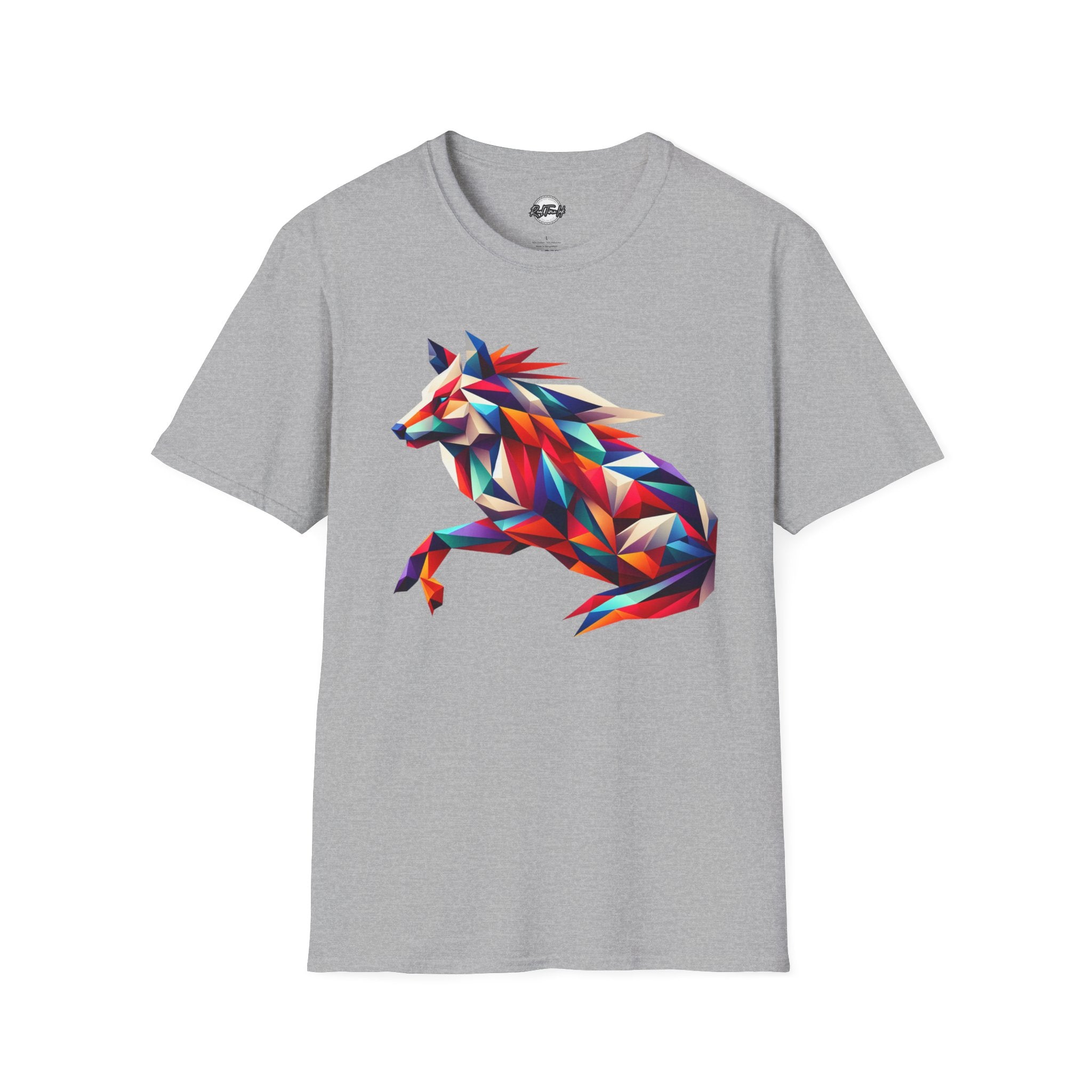 Colorful Geometric Wolf T-Shirt | Unisex Softstyle Tee
