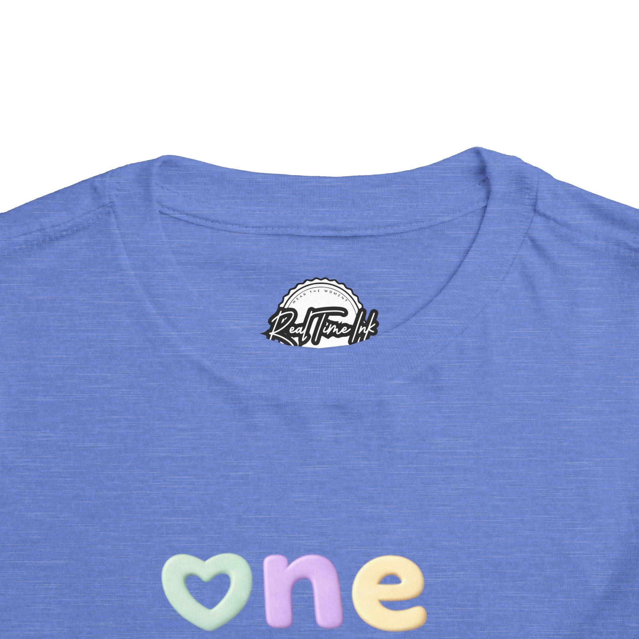 Toddler Tee – "One of a Kind" Pastel Heart Baby Shirt