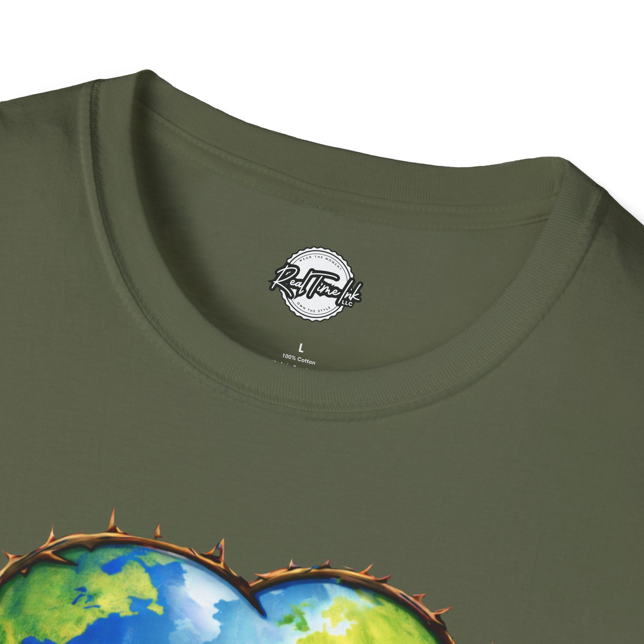 John 3:16 Heart Globe Christian T-Shirt — "For God so loved the world" Faith Tee