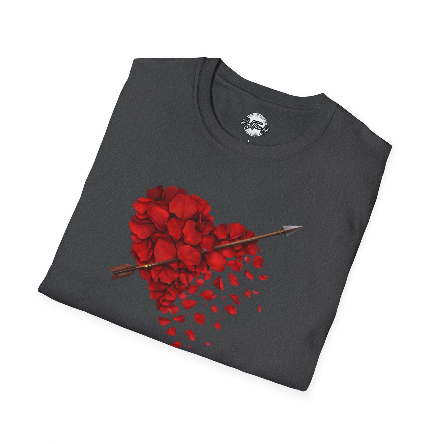 Rose Petal Heart T-Shirt — Arrow-Pierced Romantic Valentine Tee