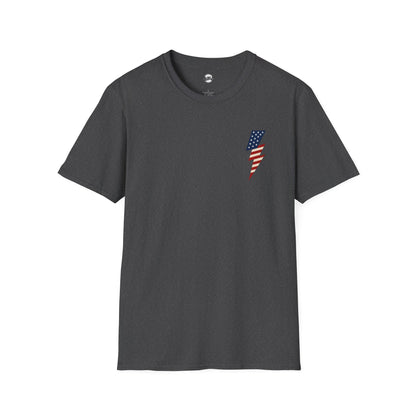 Patriotic Lightning Bolt T-Shirt, American Flag Tee, Unisex Casual Wear, Gifts for Independence Day, Fourth of July Apparel, Summer Style