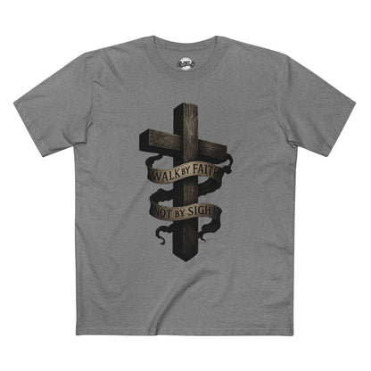 Faith Cross T-Shirt — "Walk by Faith, Not by Sight" Christian Tee
