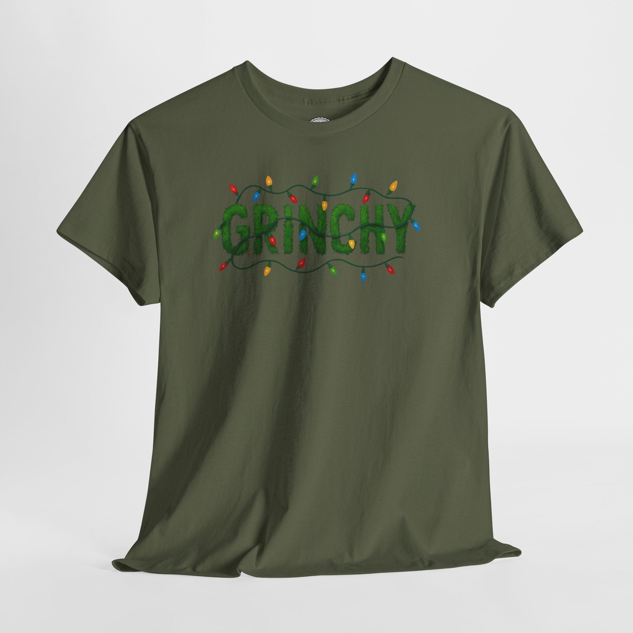 Grinchy Christmas Tee — Festive Lights Holiday Shirt