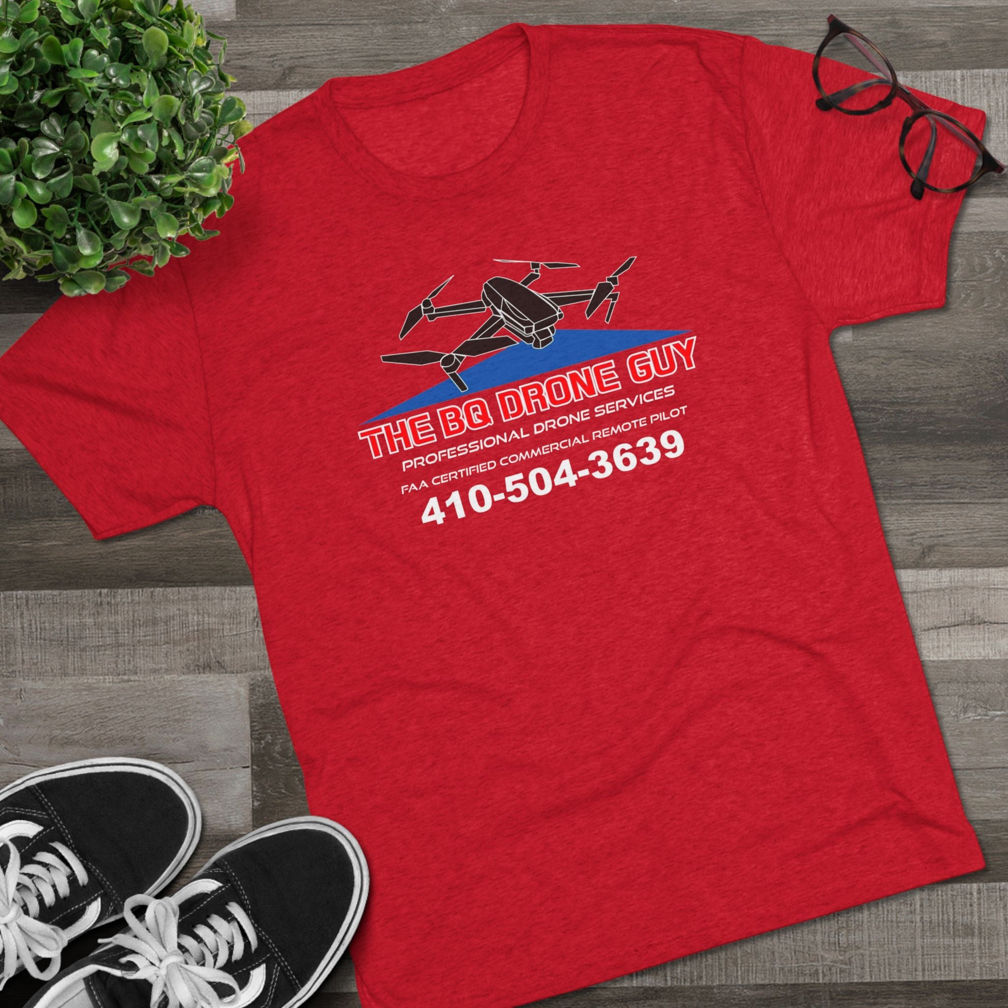 The BQ Drone guy Drone Service T‑Shirt — “The BG Drone Guy” Logo & Phone Number