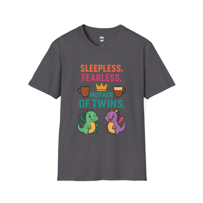 Mother of Twins T-Shirt - Sleepless & Fearless Unisex Tee