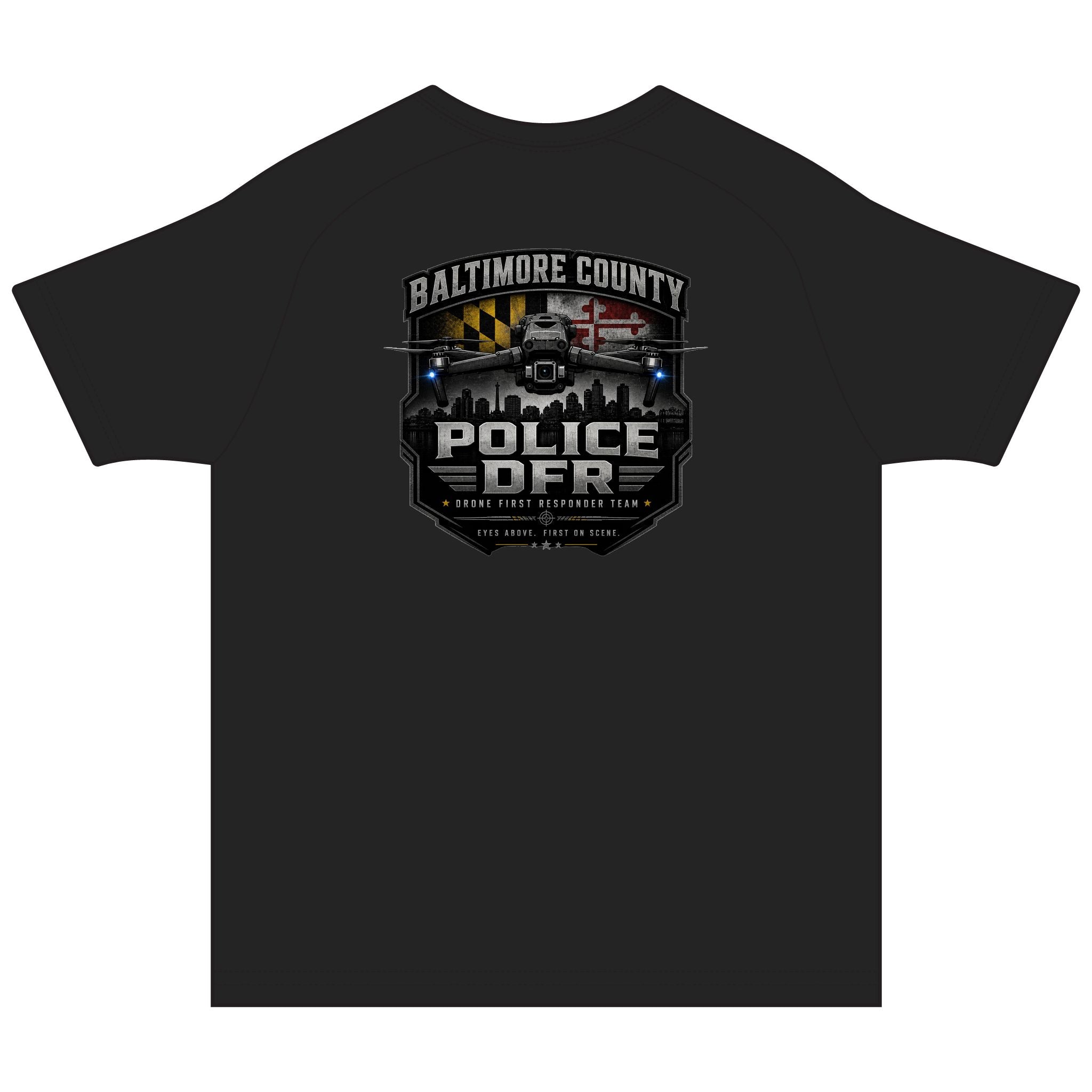 Rashguard Tee — Baltimore County DFR Badge & Back Graphic