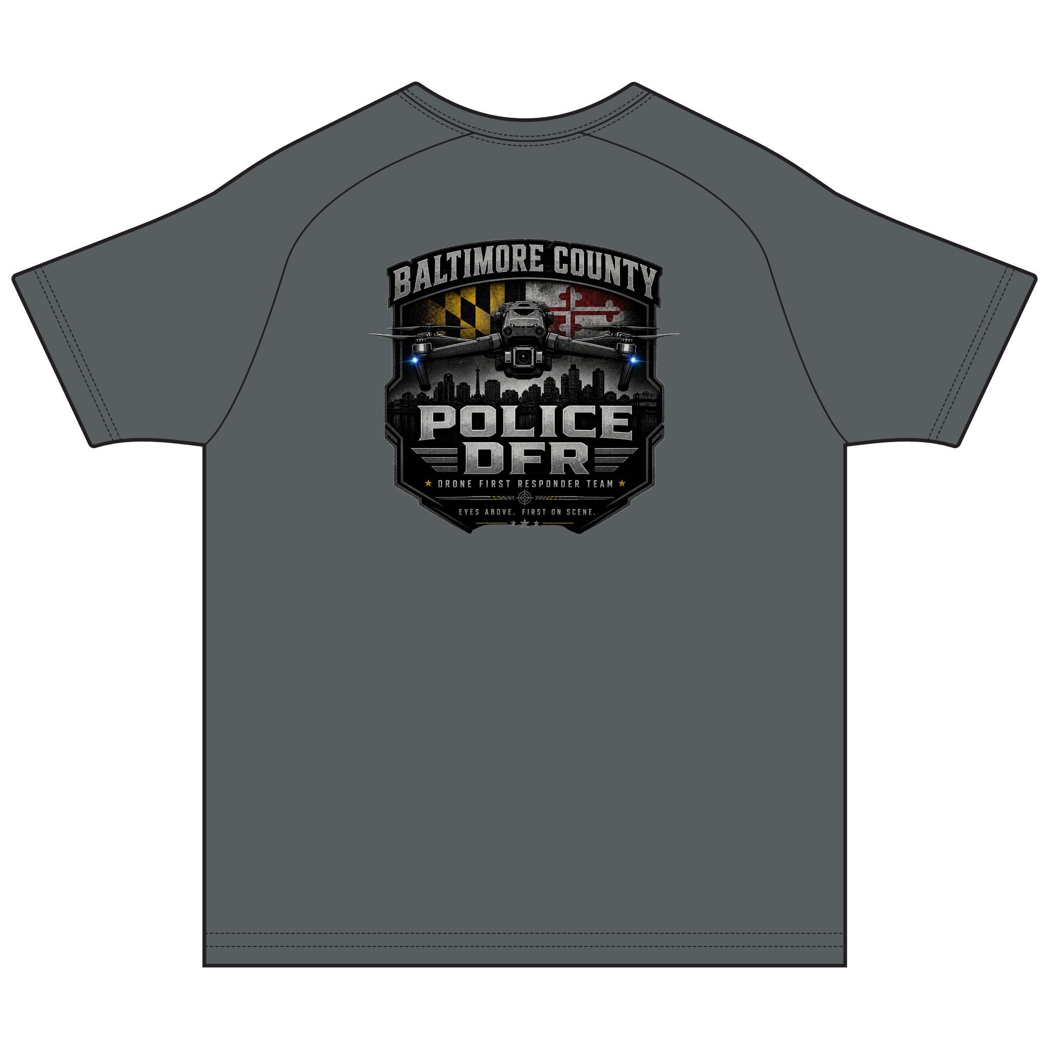 Rashguard Tee — Baltimore County DFR Badge & Back Graphic