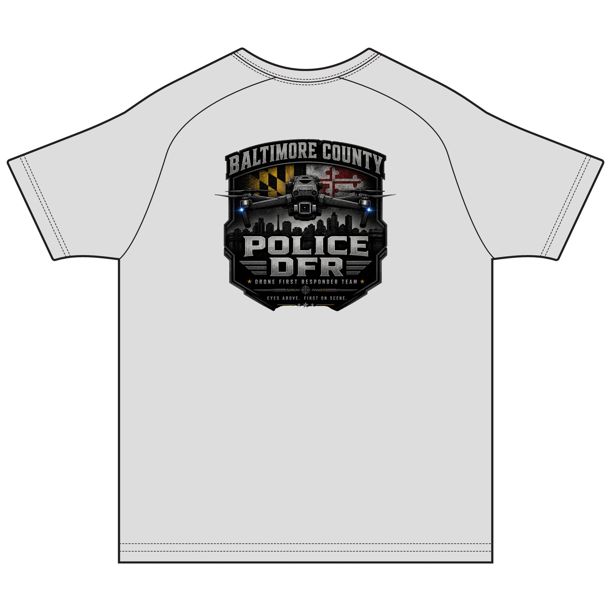 Rashguard Tee — Baltimore County DFR Badge & Back Graphic