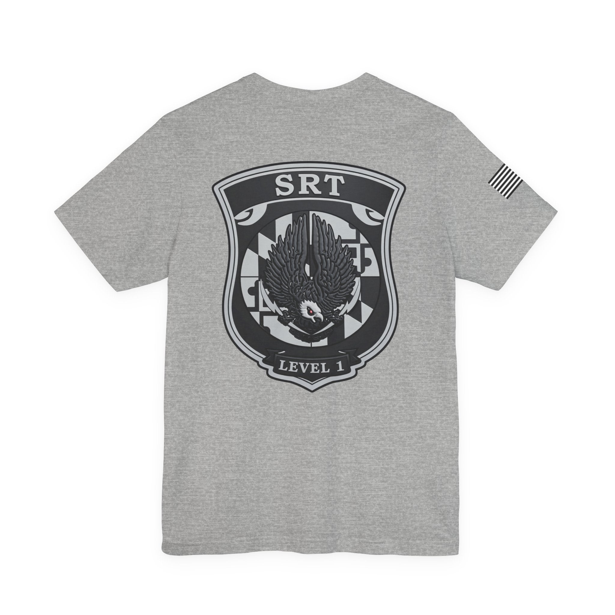 Police SRT Level 1 Tactical Tee — Back Shield Emblem Short Sleeve Shirt
