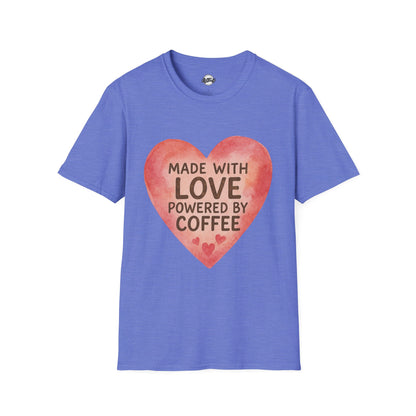 Made with Love Powered by Coffee Unisex Softstyle T-Shirt