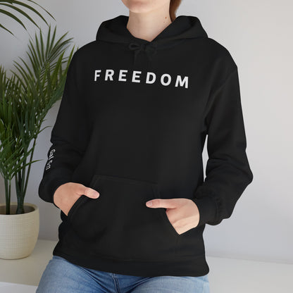 Freedom Hooded Sweatshirt, Cozy Sweatshirt, Religious Apparel, Inspirational Gift, Casual Outfit, Unisex Hoodie