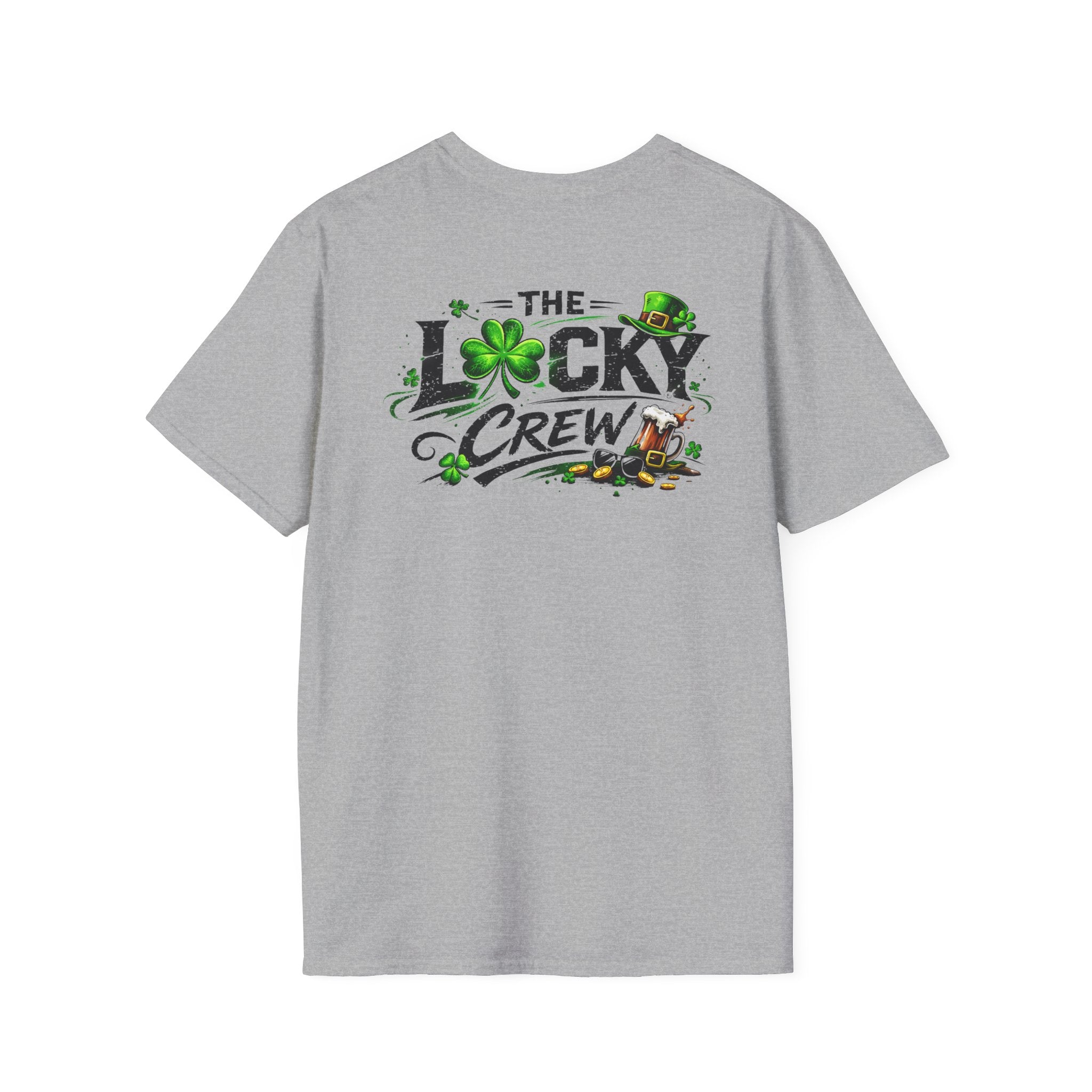 Lucky Crew St. Patrick's Day T-Shirt — Shamrock & Leprechaun Graphic