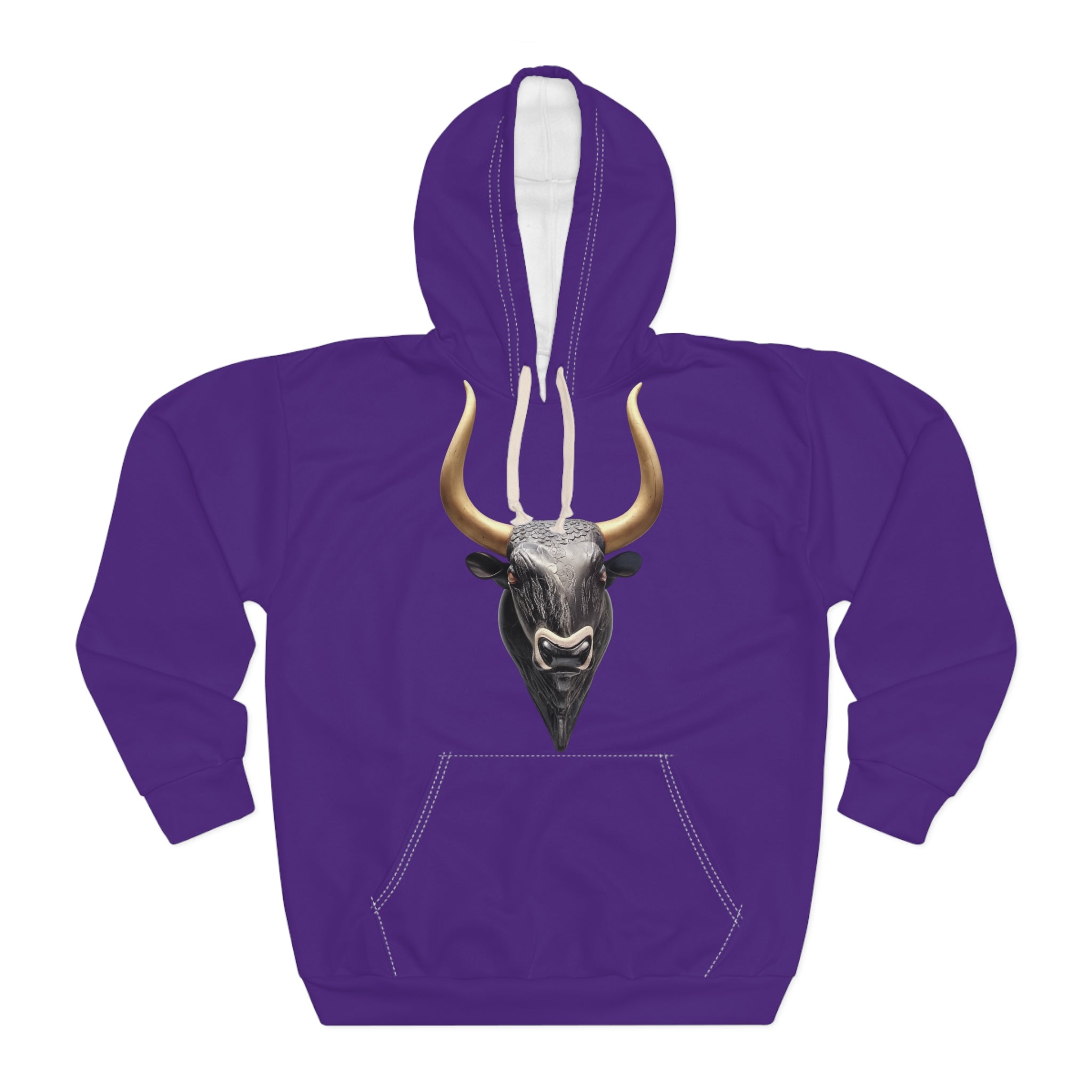 Bull Head Hoodie — Gold Horns Graphic Pullover