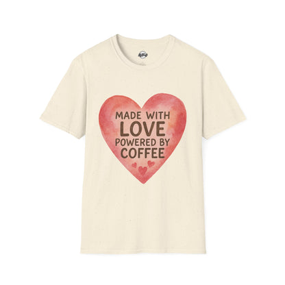 Made with Love Powered by Coffee Unisex Softstyle T-Shirt